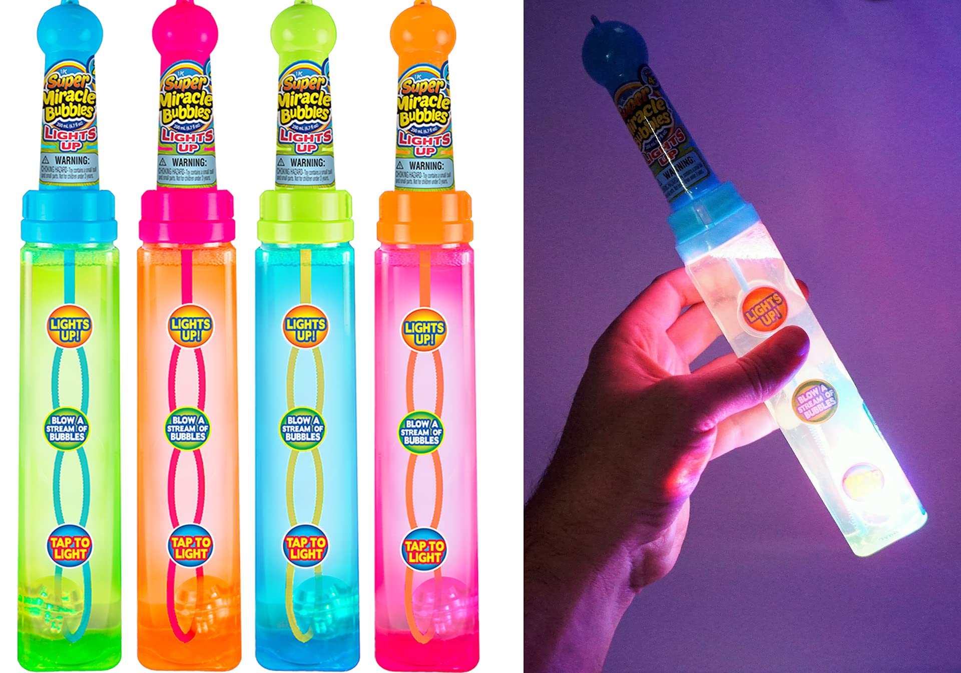 Buy JARU Giant Bubbles Blowing Wand Toy with Lights (4 Packs Assorted