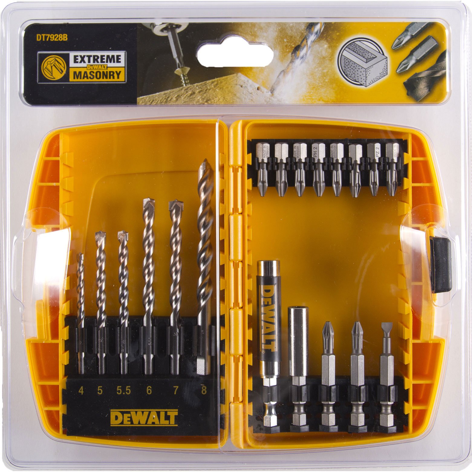 DeWalt DT7928B-QZ - Caja pequeña en blíster de 19 piezas con brocas para piedra Extreme