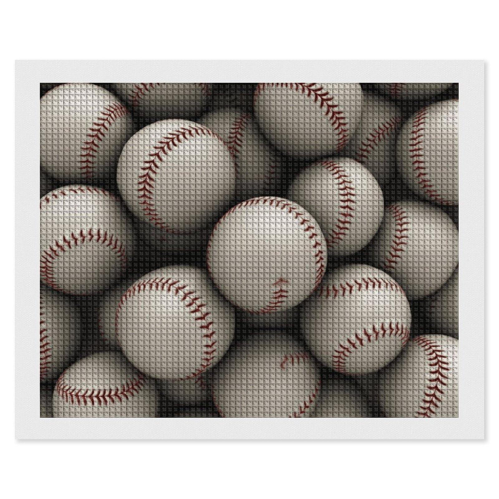 NONHAI Diamond Painting Kits for Adults - DIY Diamond Art Kits for Beginners - Full 5D Paint Drill Diamond Dots Paintings- Baseball Diamonds Pictures Gem Art and Craft Wall Decor 16"x20"