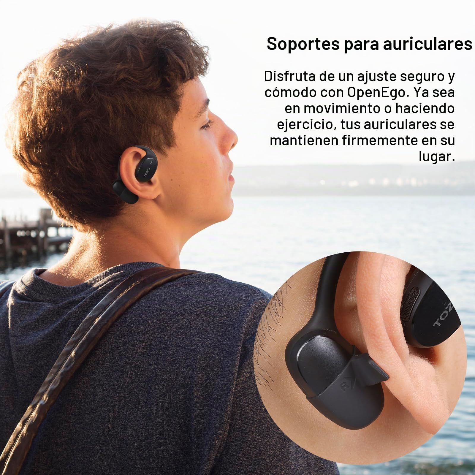 TOZO Openego Auriculares Inalámbricos Bluetooth, grabación y reuniones | Traducción cara a cara, resumen automático, pantalla LED, sonido premium, llamadas claras, estables para oficina y viajes