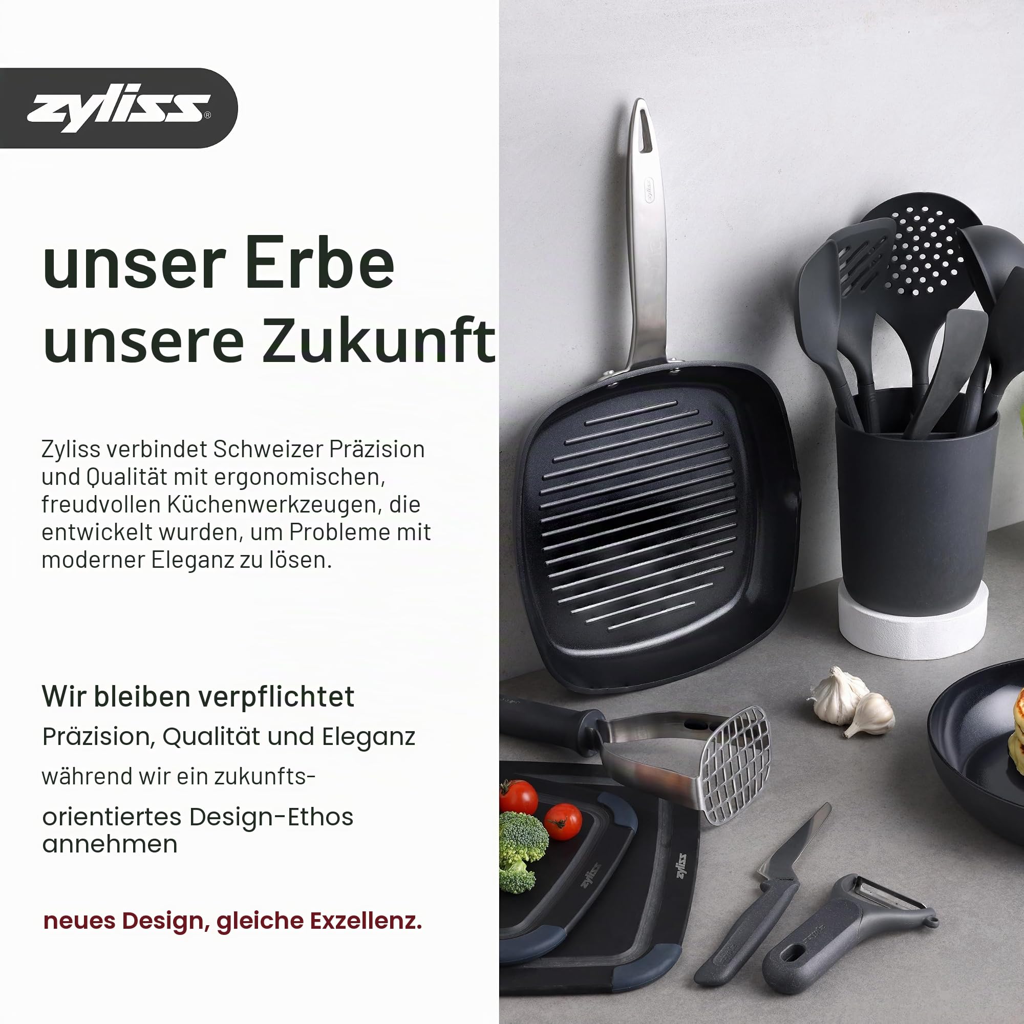 Zyliss Alu Trommelreibe Set, Käsereibe mit Kurbel, Gemüsereibe mit 3 Trommelklingen/Trommelblättern, Gemüseschneider, 5 Jahre Garantie