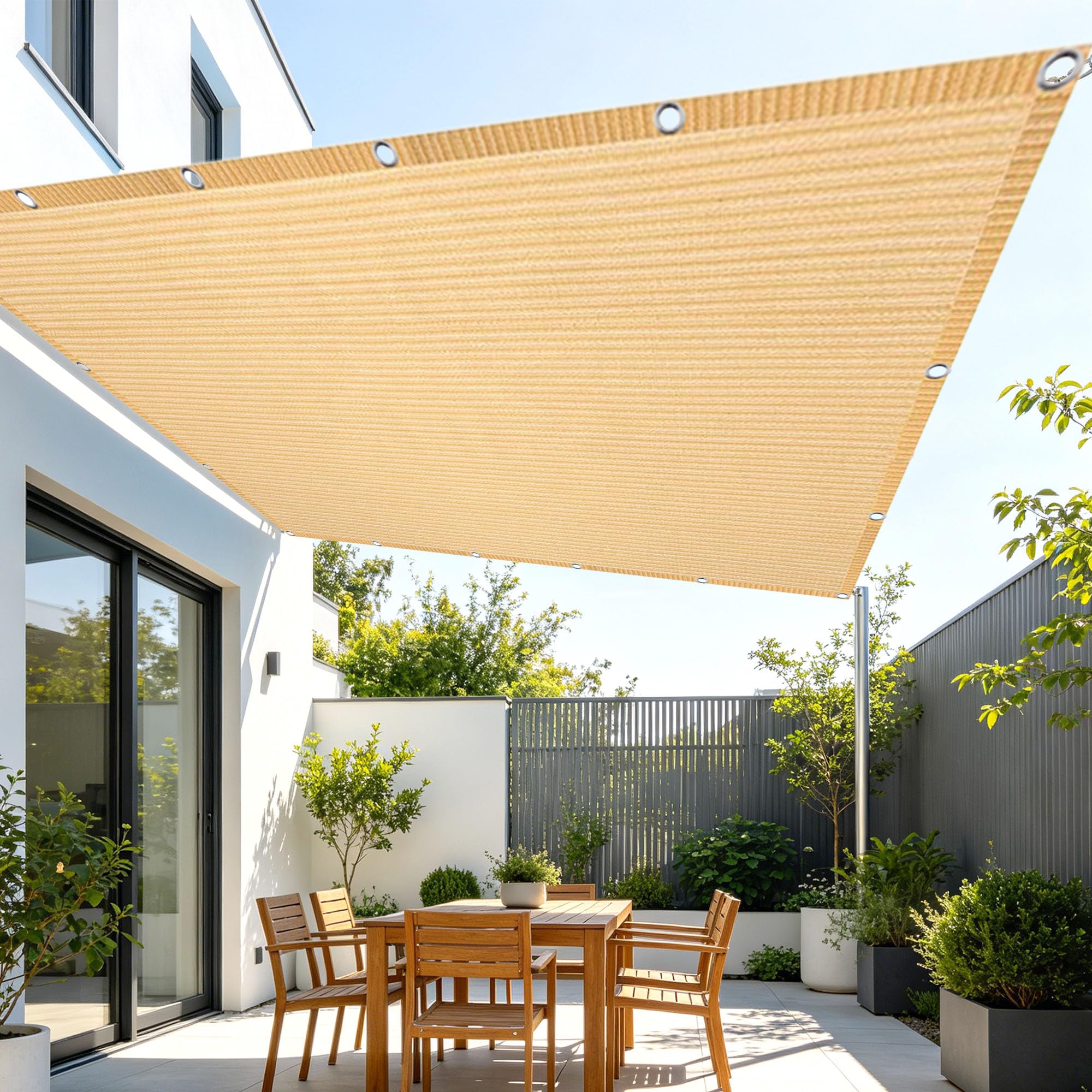 Shade Netting 1.4 x 1.8 m UV Sunblock Sunblock Shade Cloth Durable for Plant Patio Pool Carport Pergola Cover, Cream Color