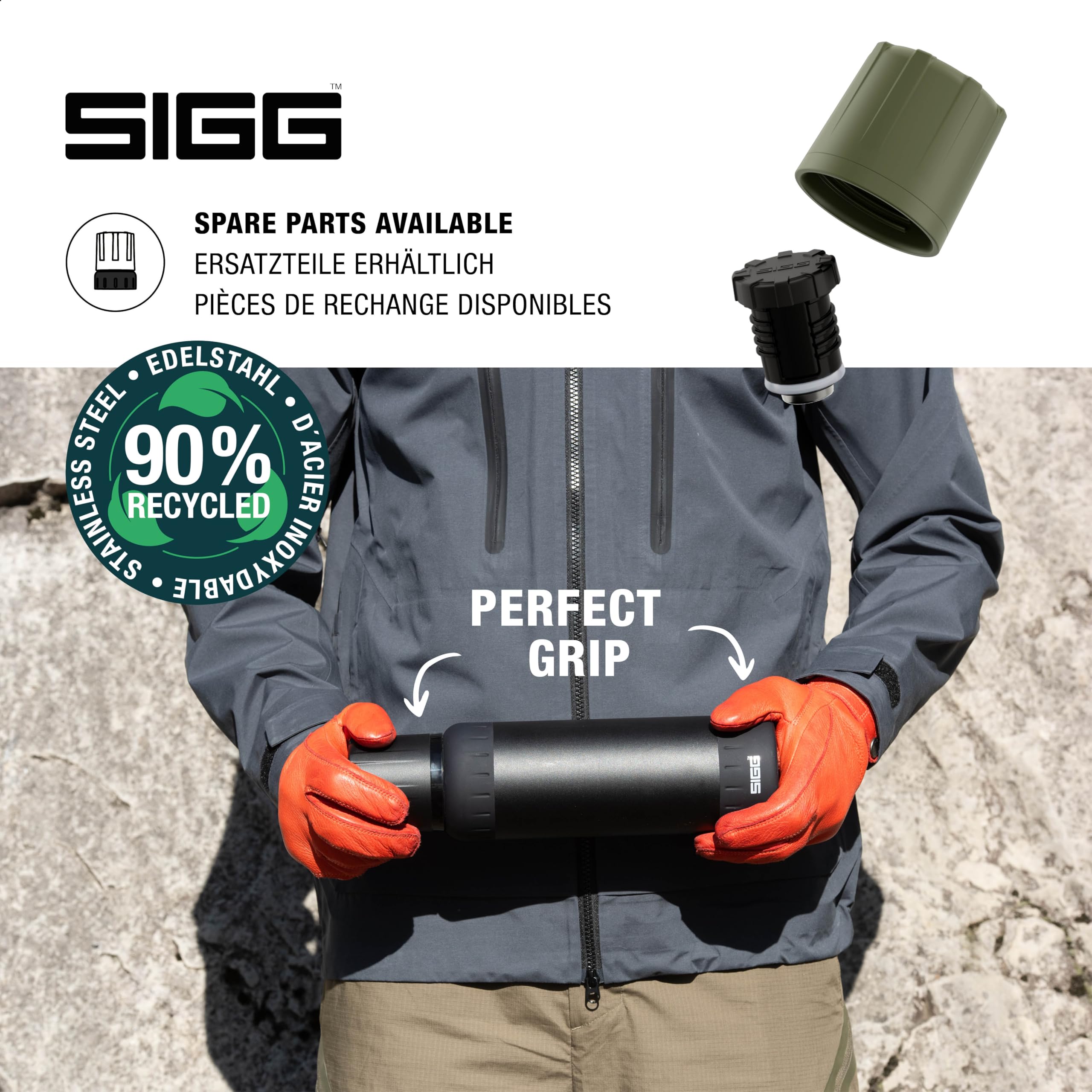 SIGG – Borraccia Termica in Acciaio Inox – Thermos Alpine Star, con Bicchiere – 27h Caldo, 100h Freddo – Compatta e Resistente – Antigoccia – Senza BPA – Outdoor, Campeggio & Escursioni – Verde – 1L