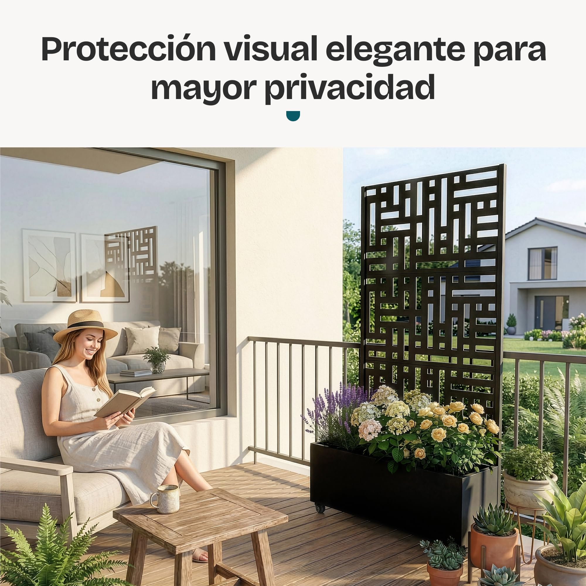 casa.pro Separador de Ambientes Bernalda Metal 190x82x38 cm Negro
