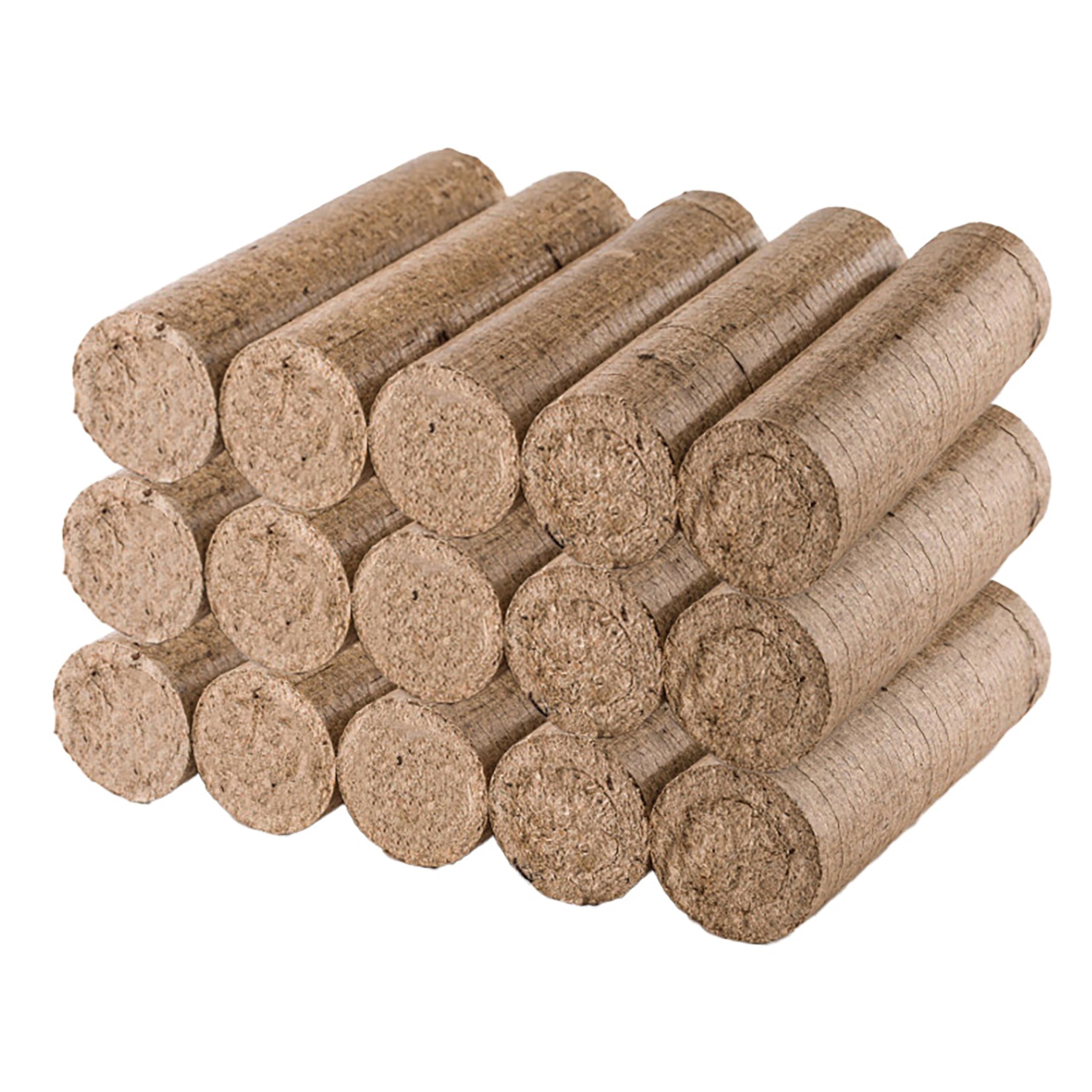 Simpa Brown Wood Fuel Briquettes 27-30Kg. 100% Wood. Long Lasting Slow Burning Pack Of 15 Fuel Logs
