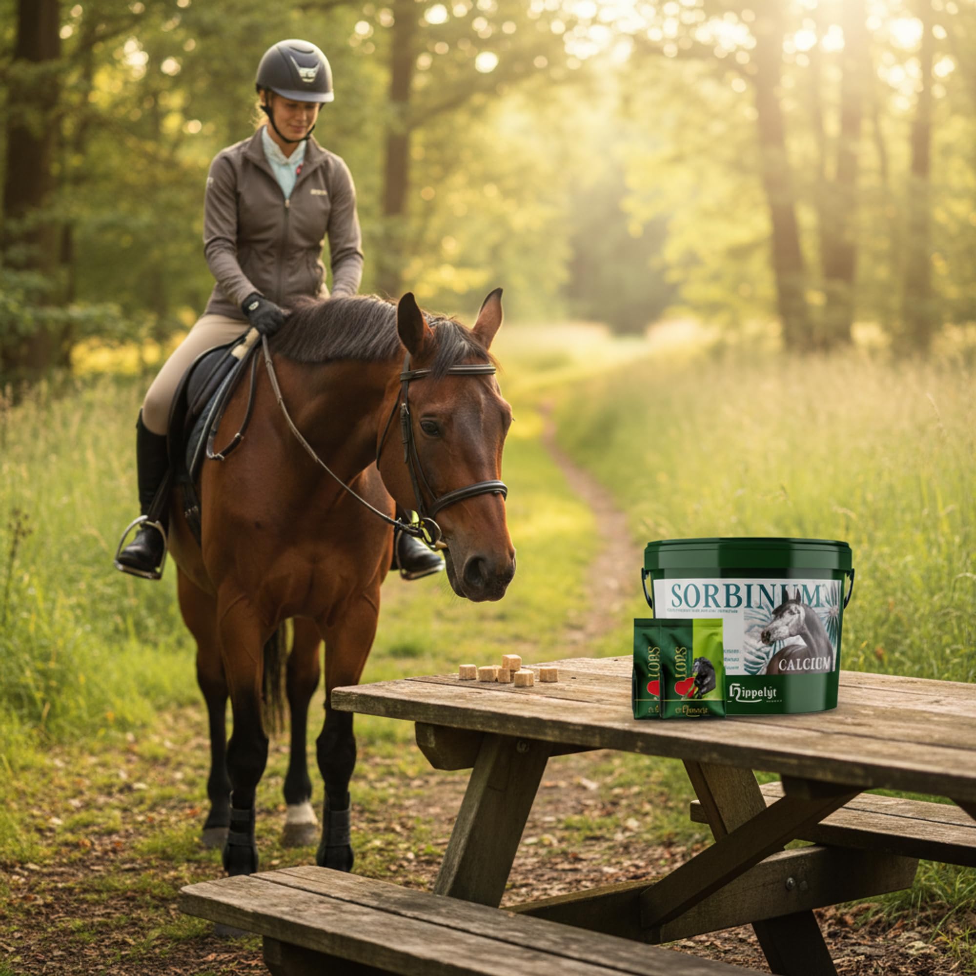 St. Hippolyt Sorbinum Calcium Pferdefutter mit Meeresmineralien und Korallenkalk, pelletiert für erhöhten Calciumbedarf, inkl. Belohnungswürfel – stärkt Knochen und Vitalität
