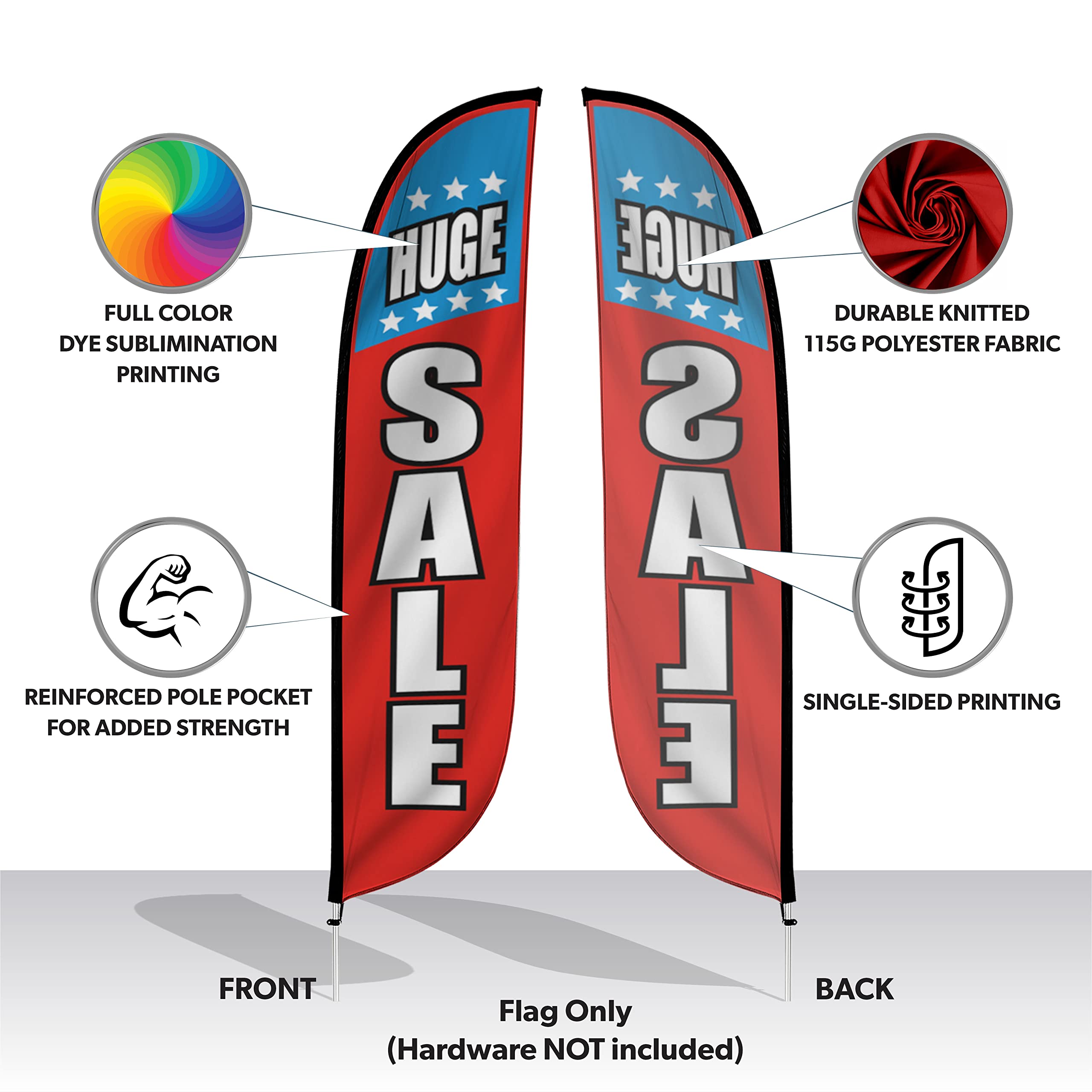 Huge Sale 12ft Feather Flag Red & Yellow in Stock Ready to Ship