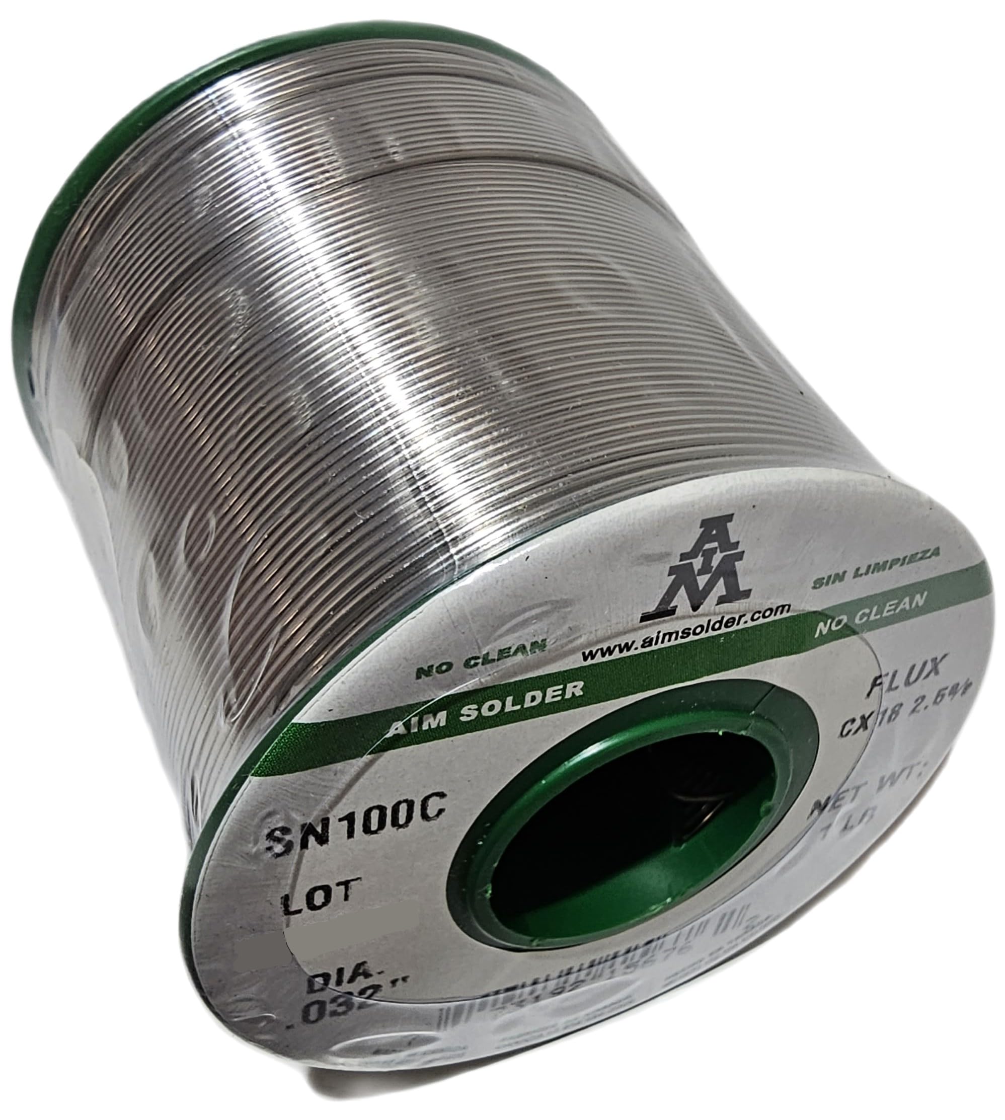 AIM Wire Solder, SN100C, Lead-Free, No-Clean, Flux: CX18 @ 2.5