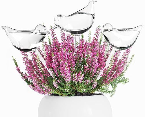 Miniatura 2 de Pájaros de vidrio duraderos, globos de riego para plantas, pajitas de riego automático, paquete de 3 regalos para jardineros, bombillas de riego de