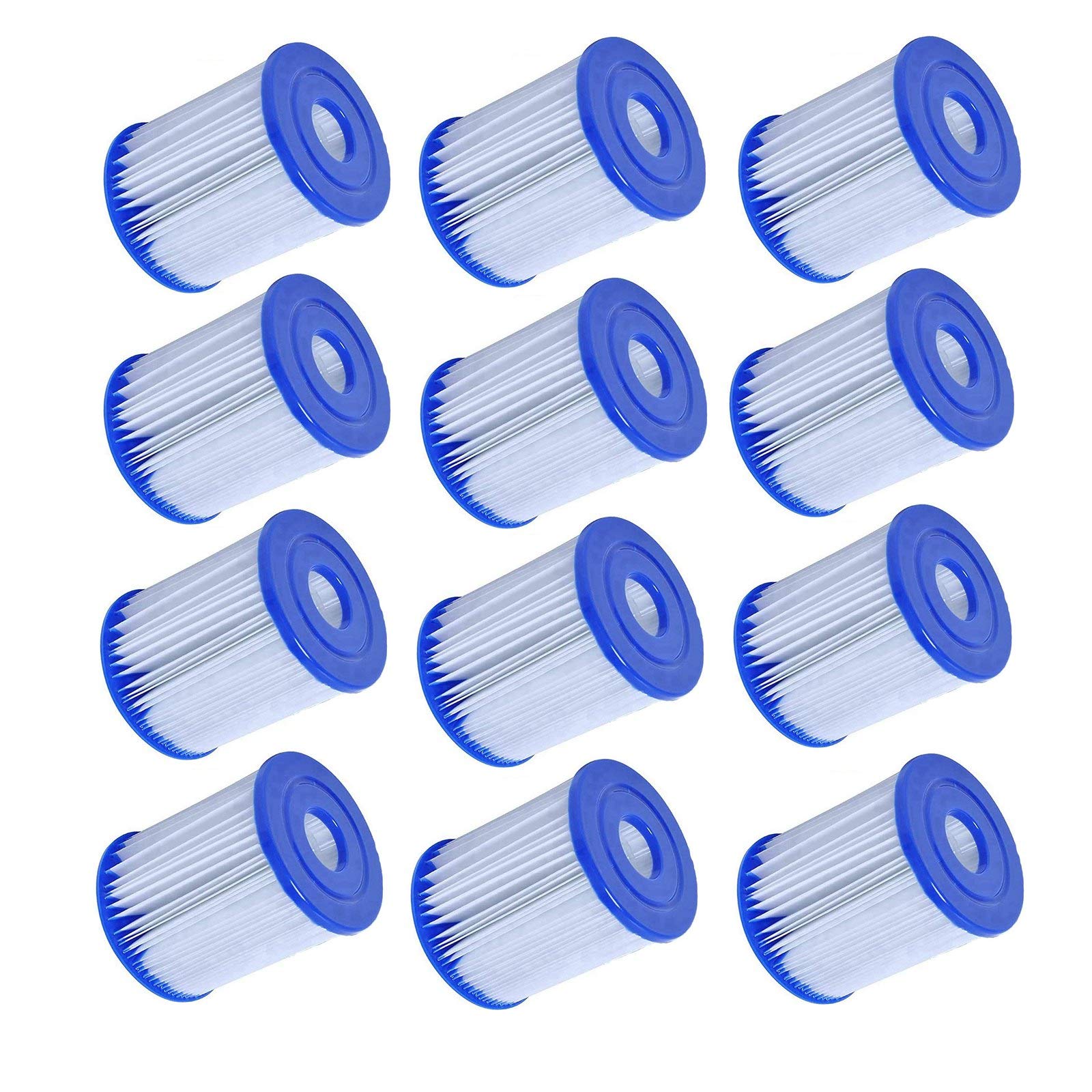 per Bestway 58093 Filtro a Cartuccia I per Pompe da 1.249 L/H，Cartucce Filtranti per Piscina Taglia 1 per Bestway, Cartuccia Filtro per Piscina Spa Tipo I (12 PCS)