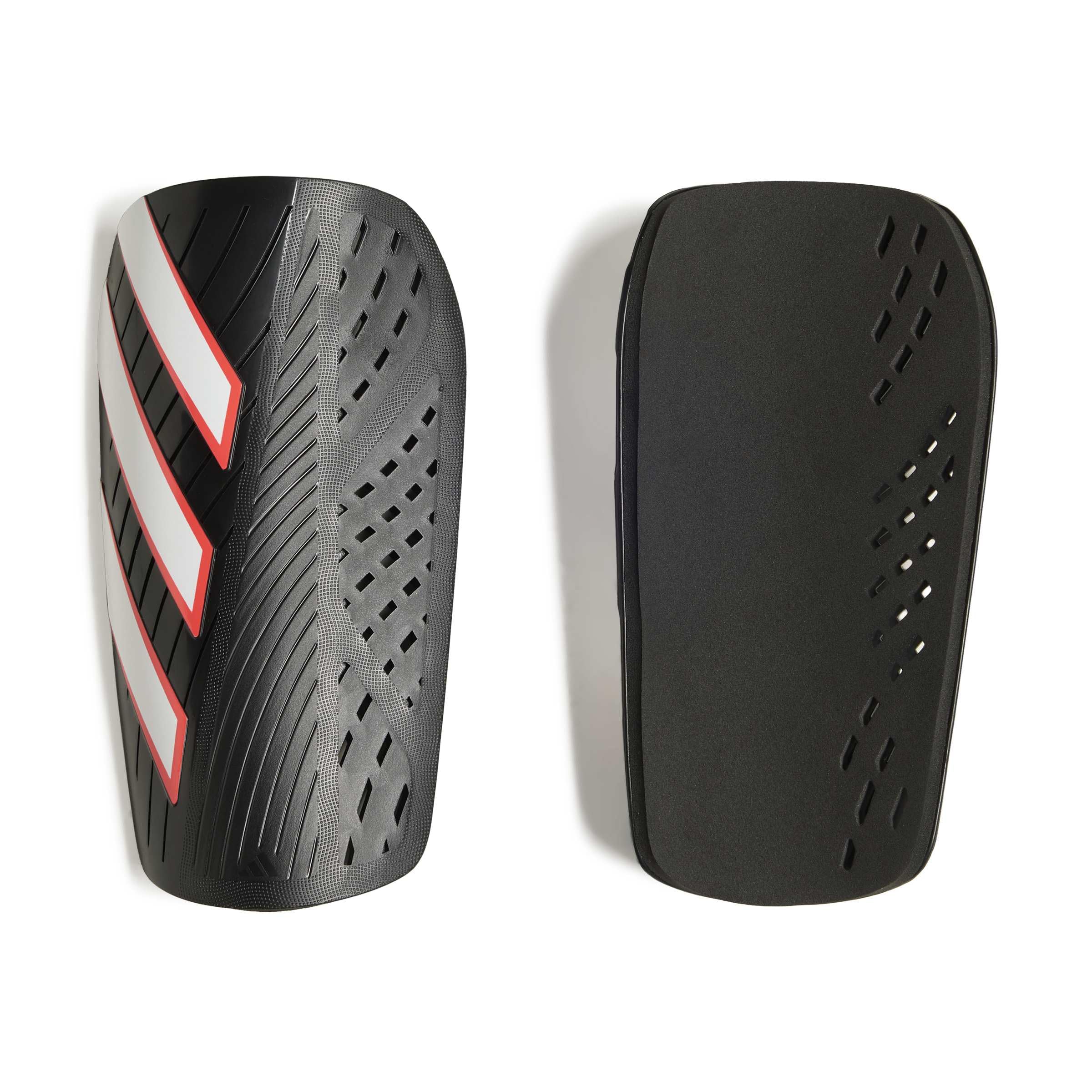 adidas Unisex-Adult Tiro Shinguard Club, Black/White/Lucid Red, Small