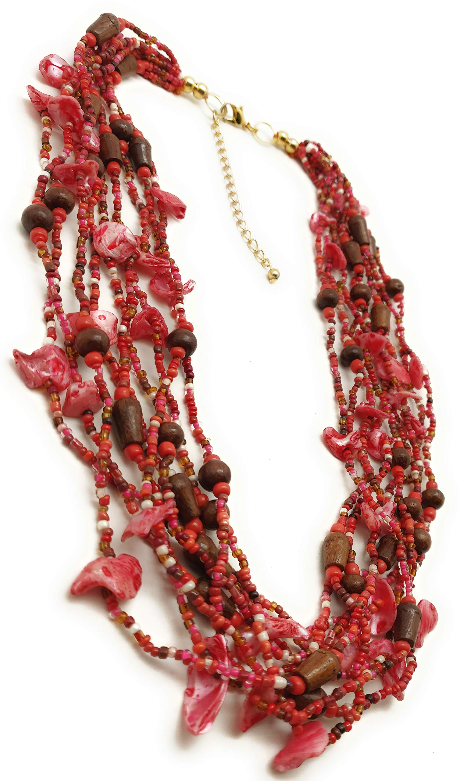 DCA Multicolor Glass/Shell Women Necklace (4236) (B01K1K2FL0) Amazon Price History, Amazon Price Tracker