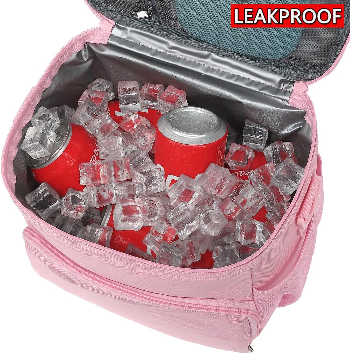 Insulated Lunch Bag for Adult/Women/Men, Reusable Large Lunch Box Cooler Soft Leakproof Tote, Thermal Meal Prep Lunch Pail with Adjustable Shoulder Strap for Picnic/Travel/Office,Pink - Image 3