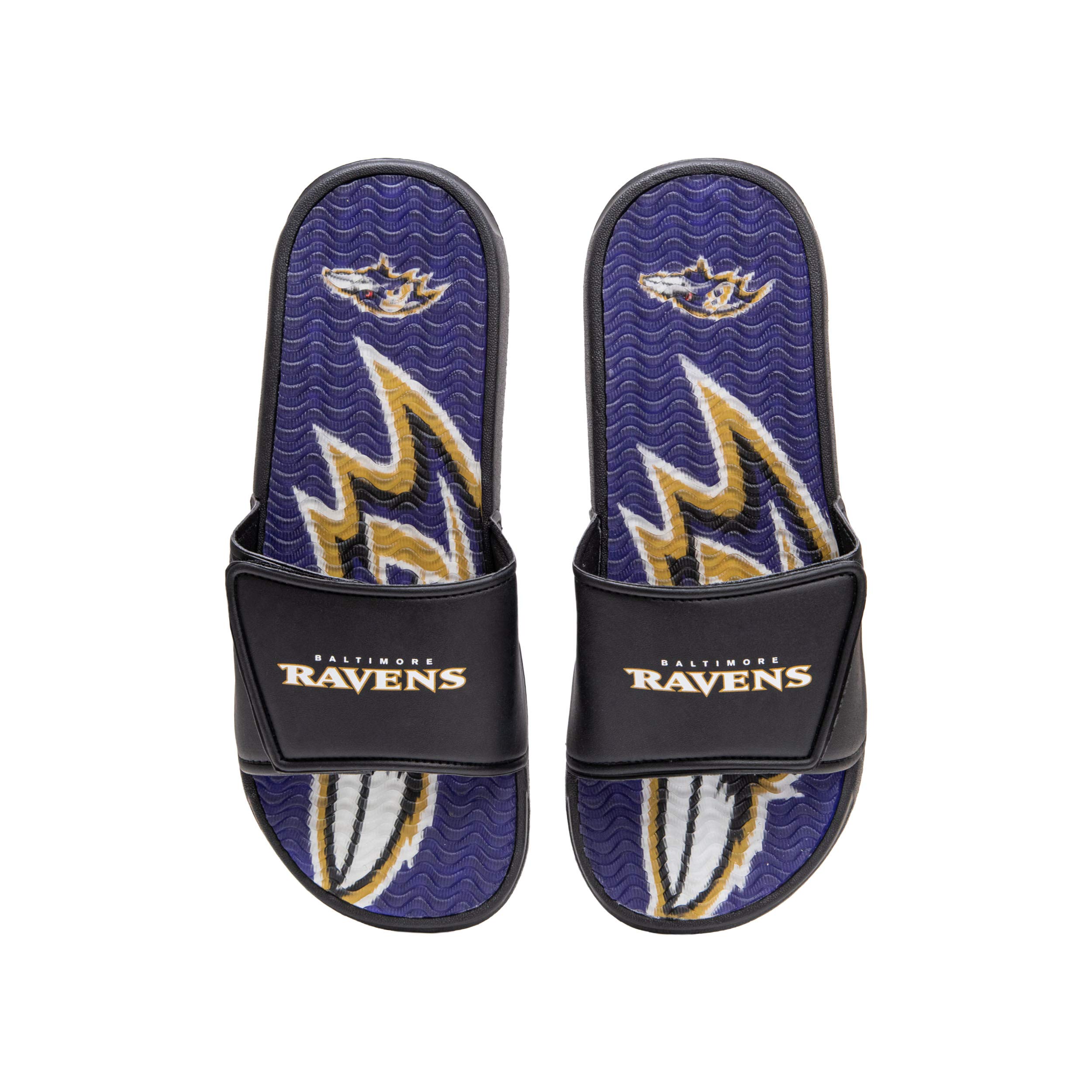 FOCO Men's NFL Team Logo Sport Shower Foam Slide Flip Flop Sandals