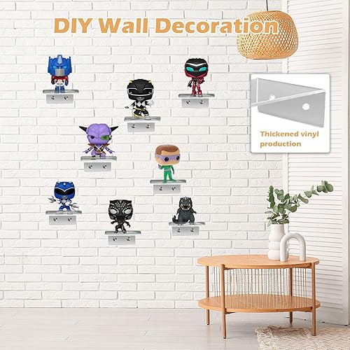 Miniatura 5 de Paquete de 12 estantes de acrílico transparente para cajas Funko Pop, estante de exhibición de pared para figuras de juguete coleccionables, figura
