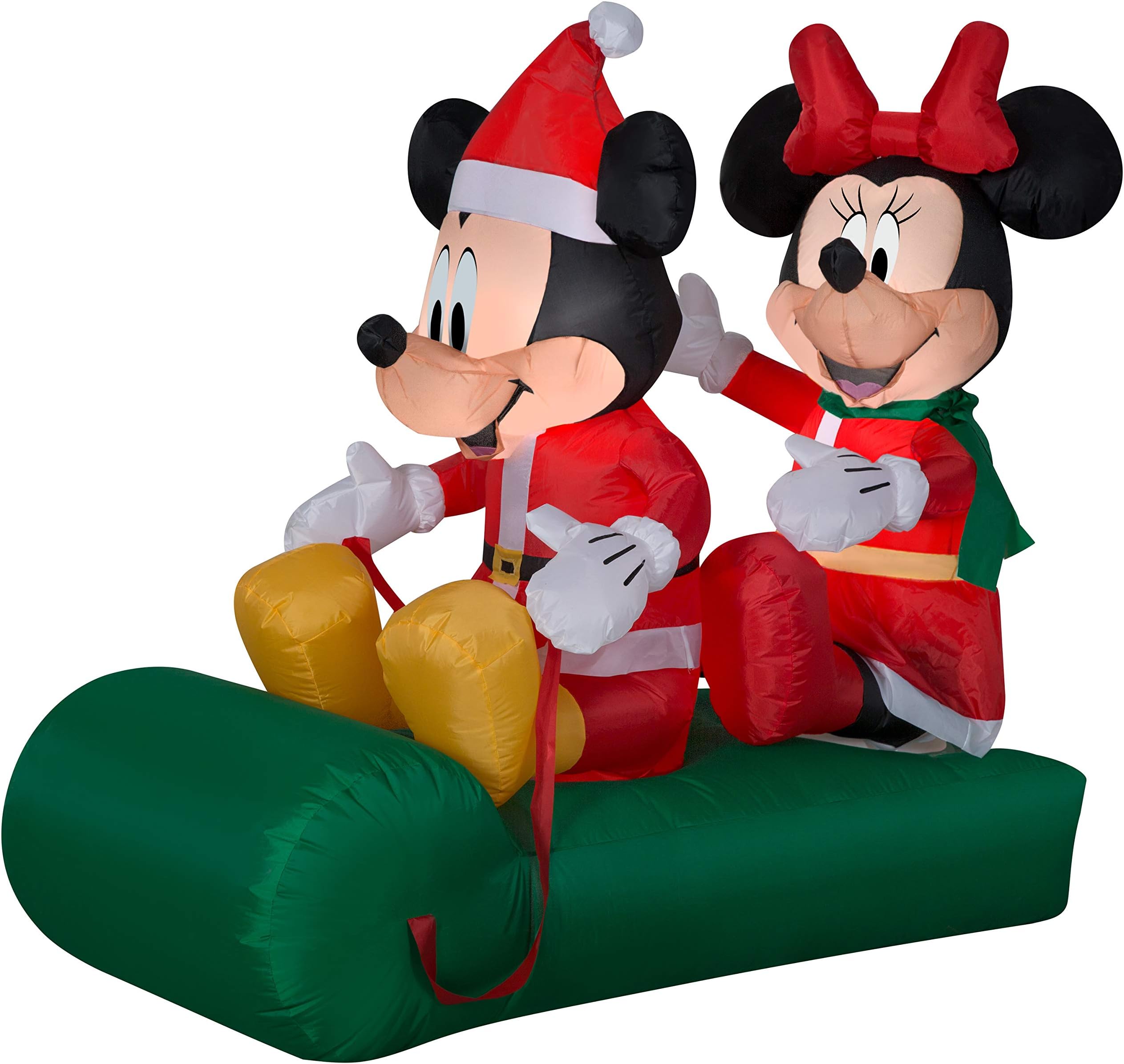 Gemmy 5' Airblown Mickey and Minnie on Sled Christmas Inflatable
