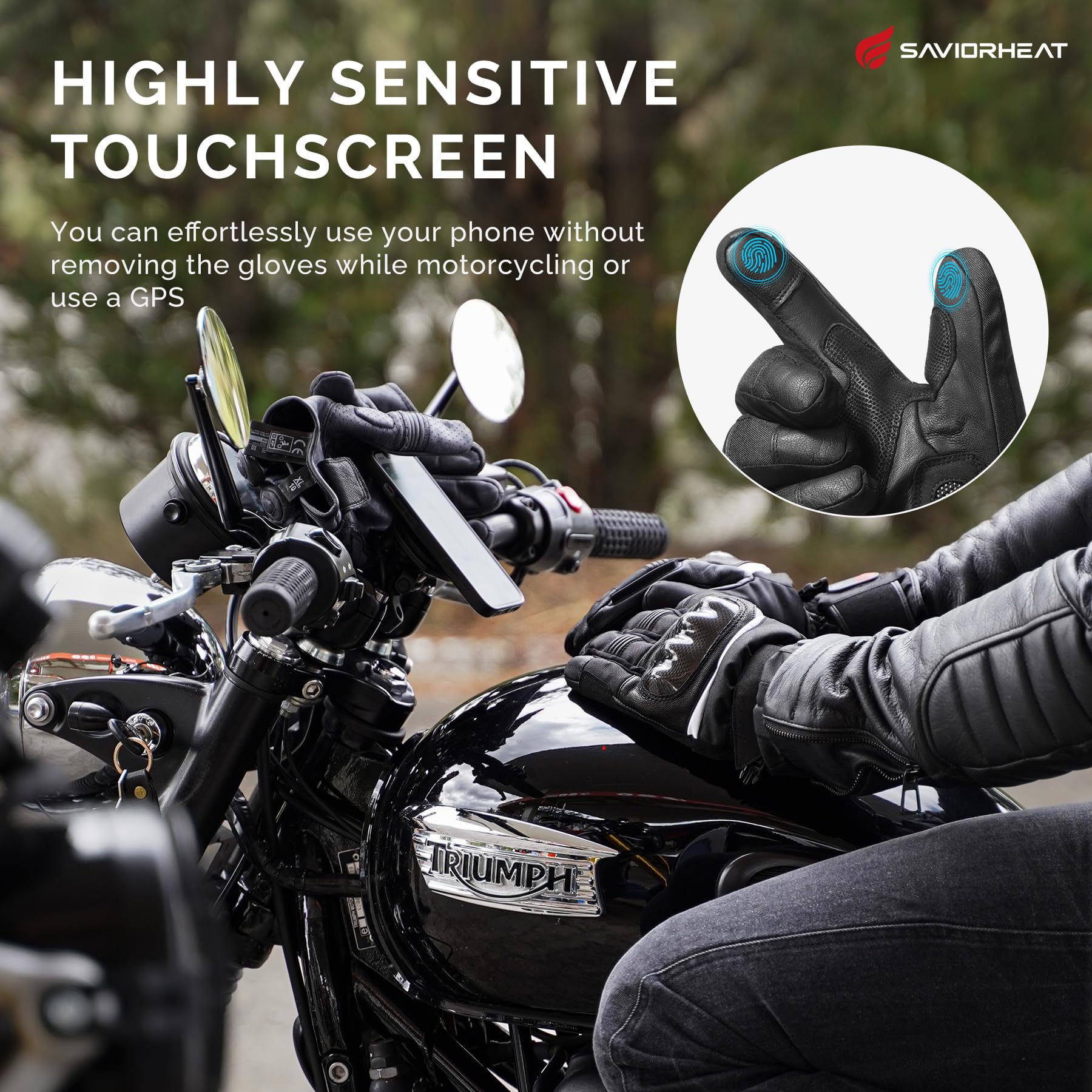 SAVIOR HEAT Gants Chauffants avec Batterie Rechargeable pour Hommes Femmes,Gants Chauffants pour Le Moto Ski Cyclisme Randonnée L'alpinisme