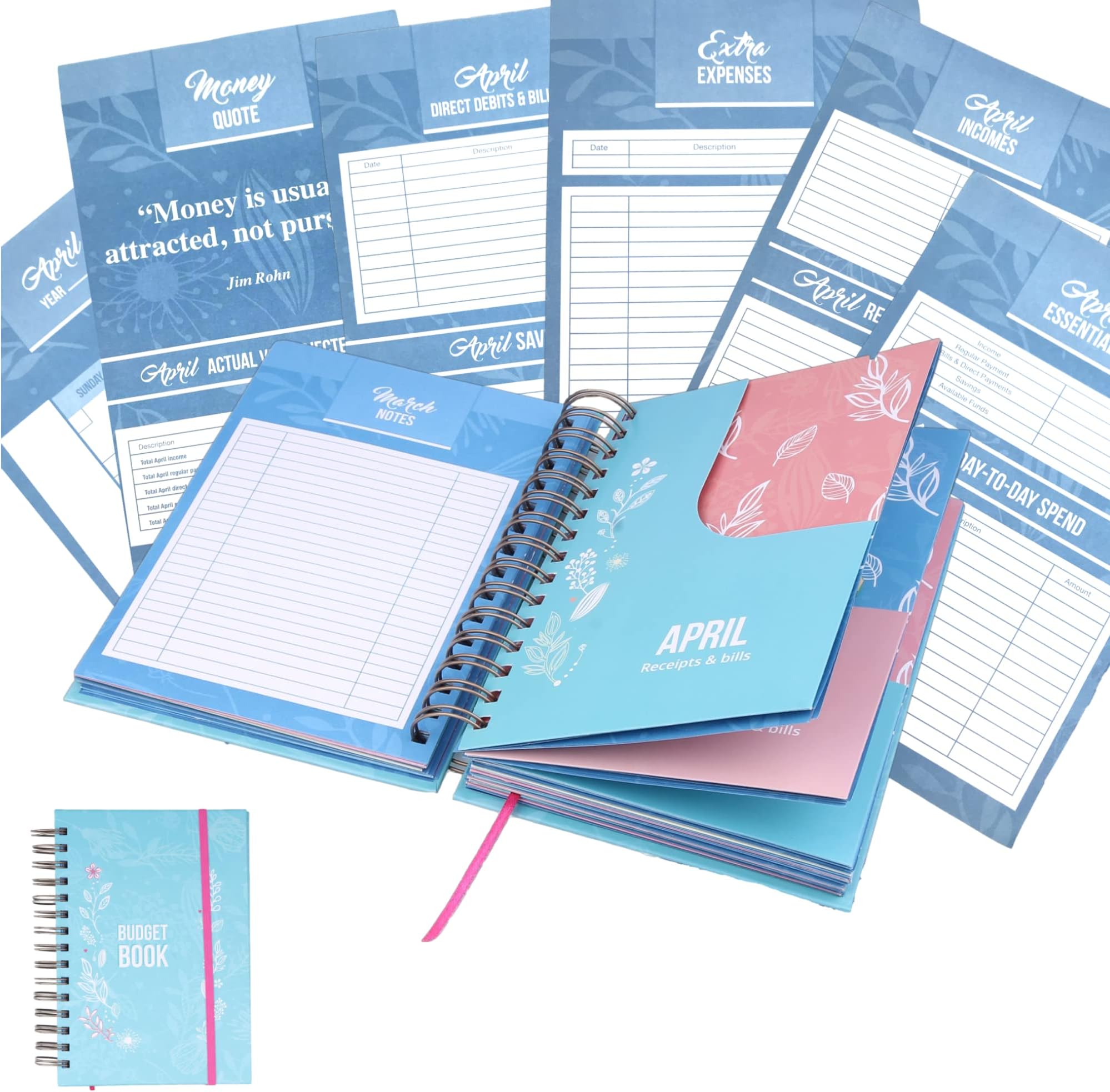Bill Organizer Budget Planner Book - Monthly Budget Notebook and Expense Tracker – Finance Planner Budget Ledger with Pockets