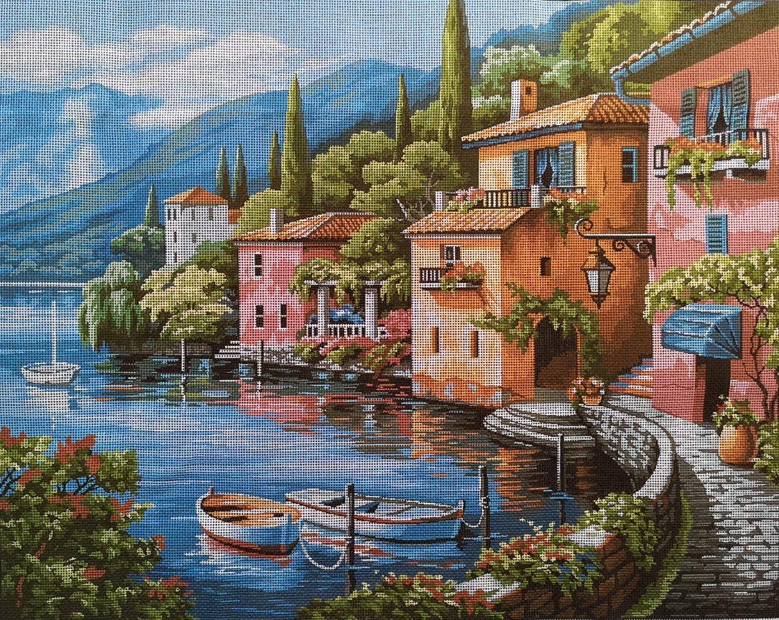 Hudemas Needlepoint Kit Printed Tapestry Canvas and Threads