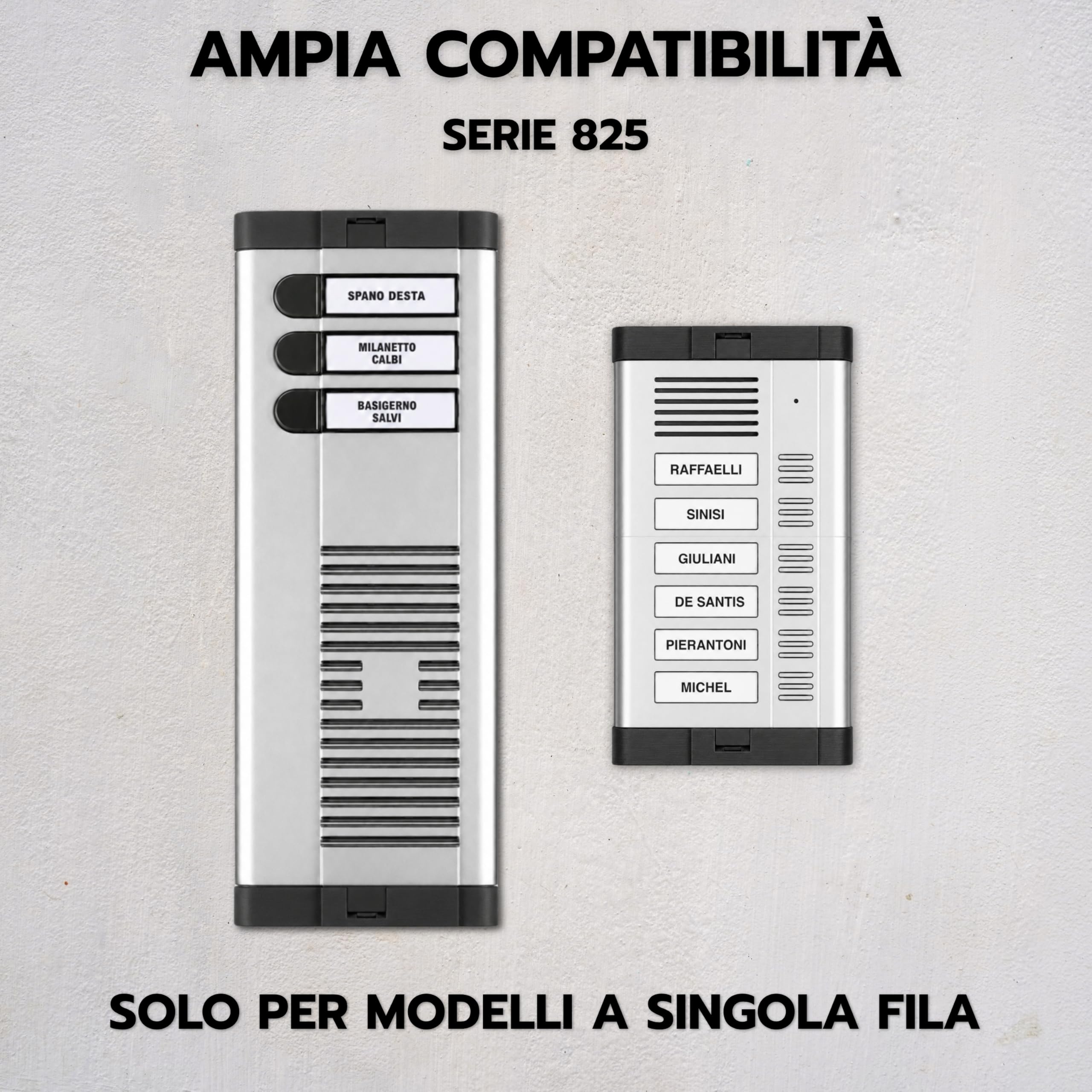 Testate Ricambio Citofono Compatibile con Urmet Kombi Serie 825 Coperture Tappi Neri Ricambio Citofono Parti Ricambio Urmet 825
