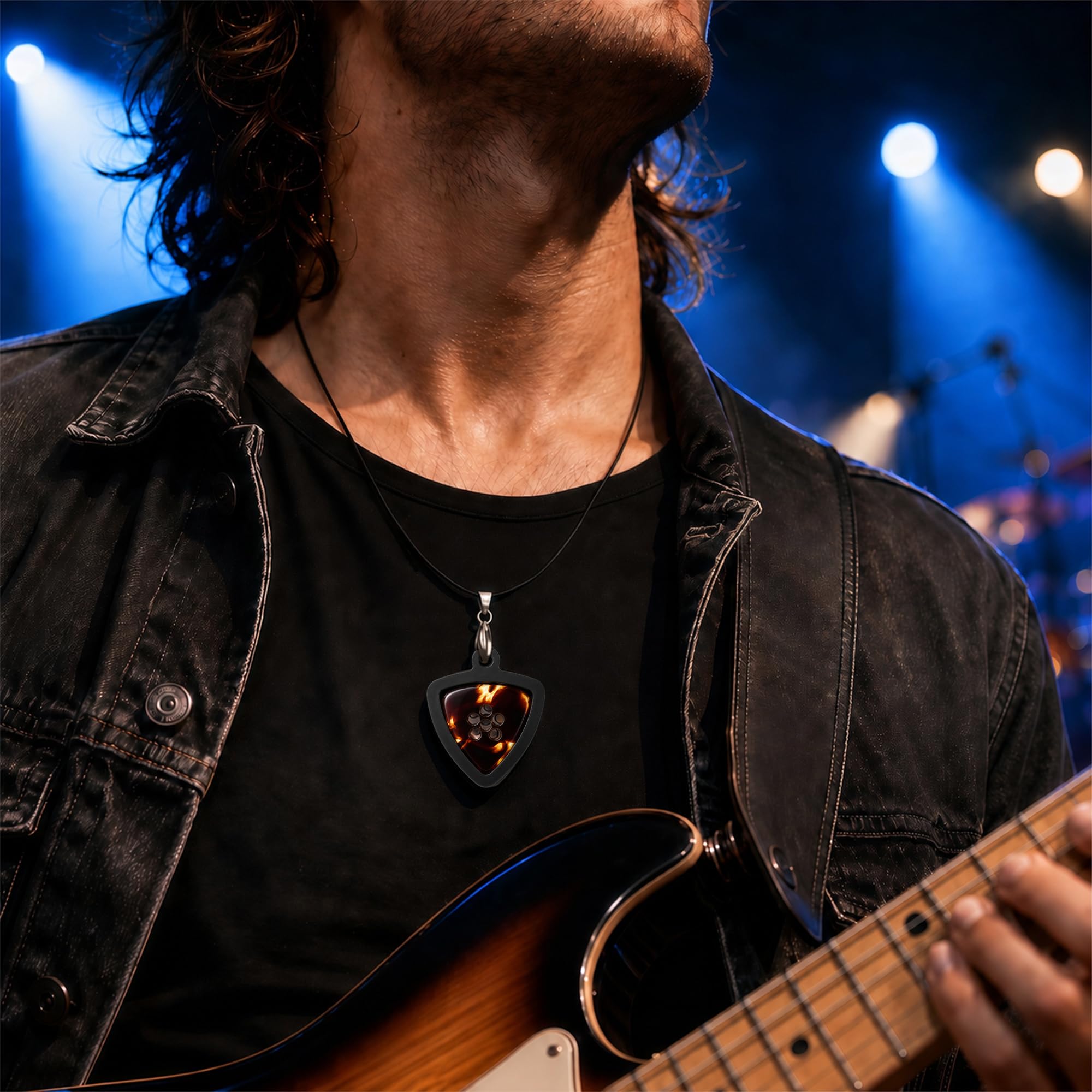 Amazon.co.jp: Musiin ギターピックホルダーネックレス Fender Dunlop