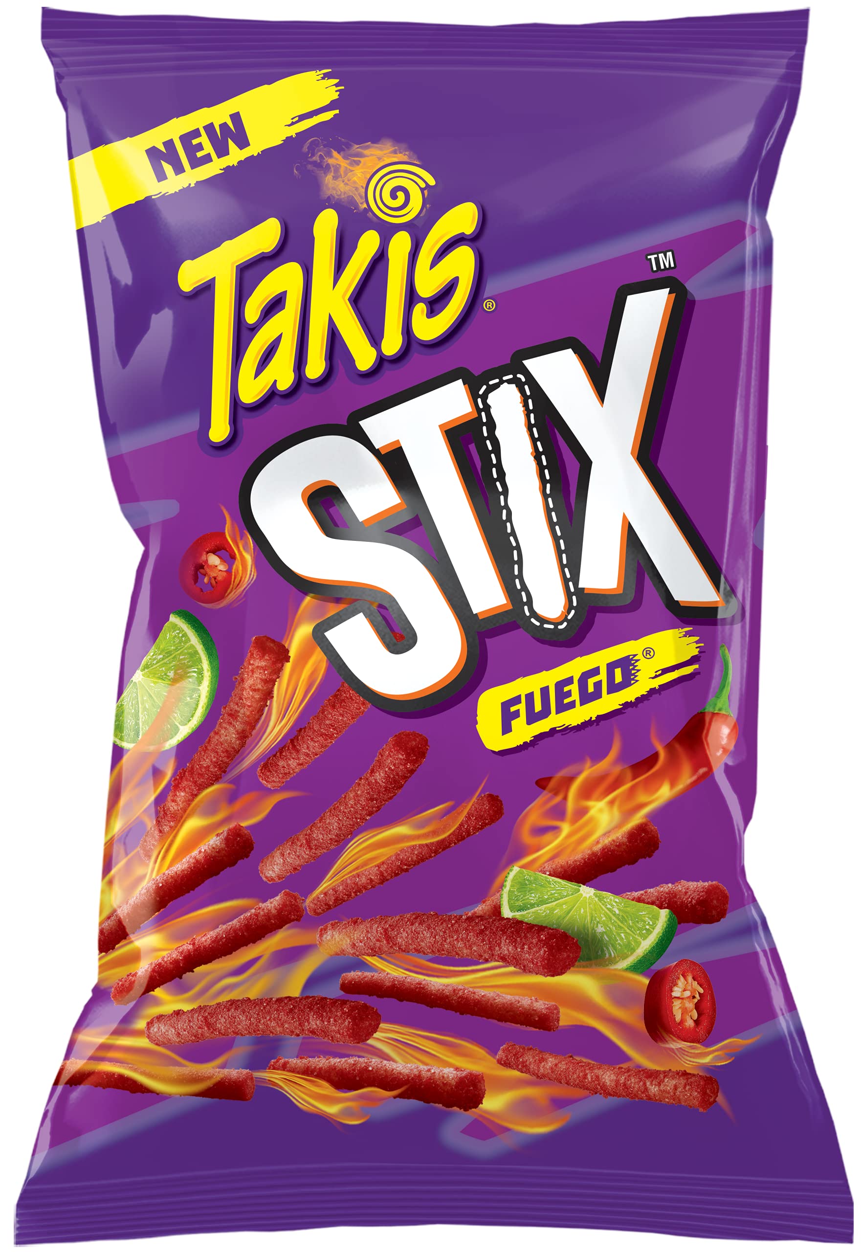 Takis Stix Crispy Corn Snacks Fuego Flavor (Hot Chili Pepper & Lime), 9.9 Ounce (Takis USA