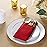 50-Pack Disposable Linen-Feel Dinner Napkins with Built-in Flatware Pocket, BRIGHT RED Prefolded Cloth Like Paper Napkins For Christmas, Dinner, Wedding Or Party [Silverware NOT Included]