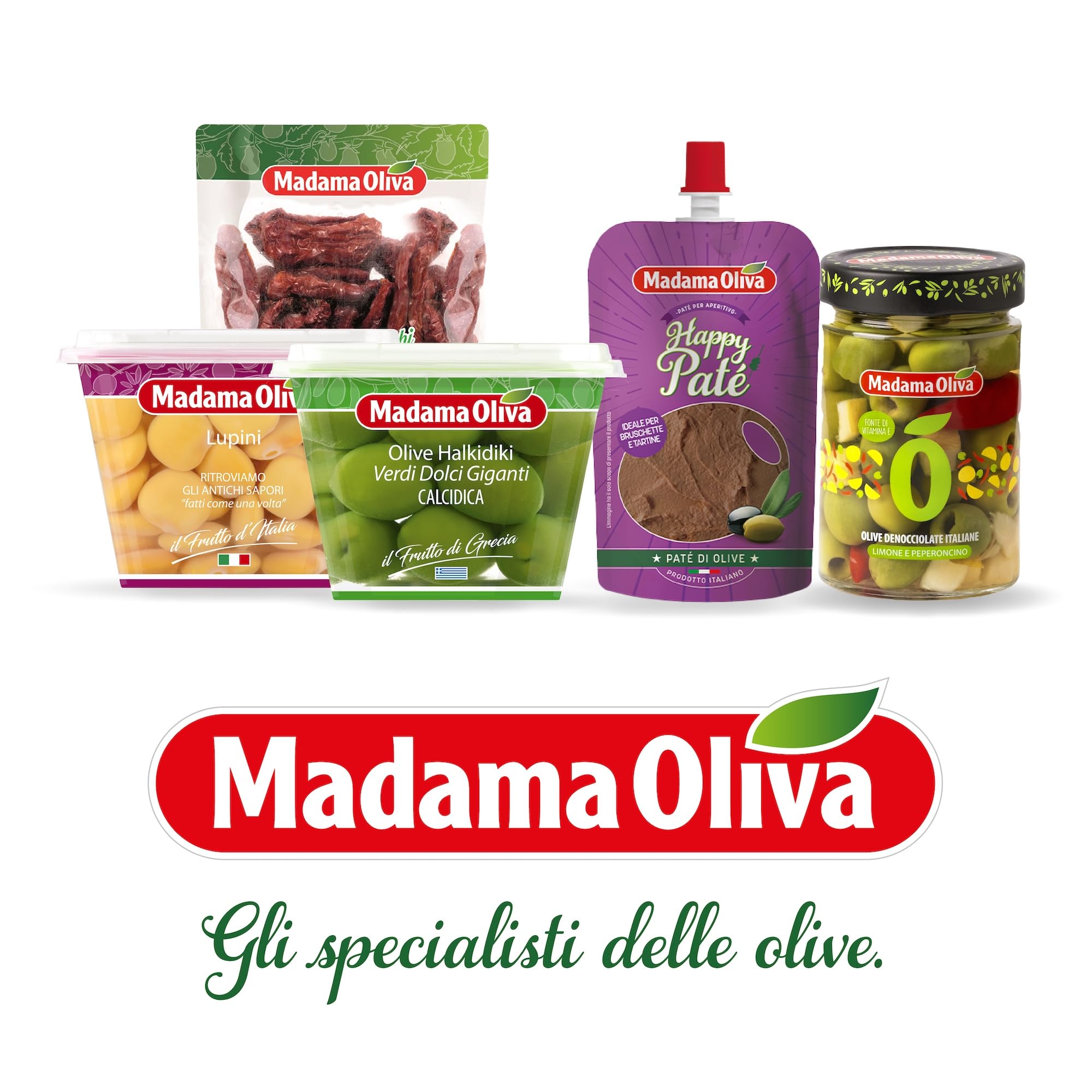 MADAMA OLIVA, Paté di Olive e Carciofi, Ottimo da Spalmare su Crostini Caldi, per Accompagnare Aperitivi e Farcire Bruschette, 100% Made in Italy, 10 Buste Squeeze 110 gr