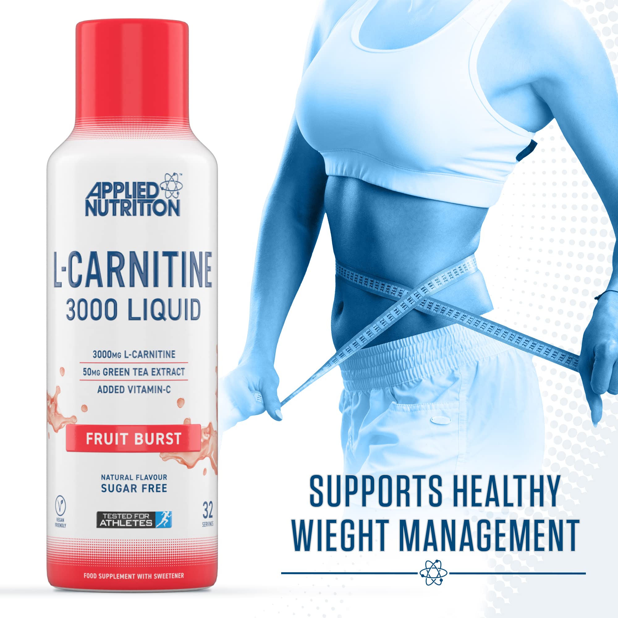 applied nutrition l carnitine 3000 Applied Nutrition L Carnitine 3000 Liquid - L-Carnitine with Green Tea &  Vitamin C, Boosts Energy & Weight Management, Vegan (480ml