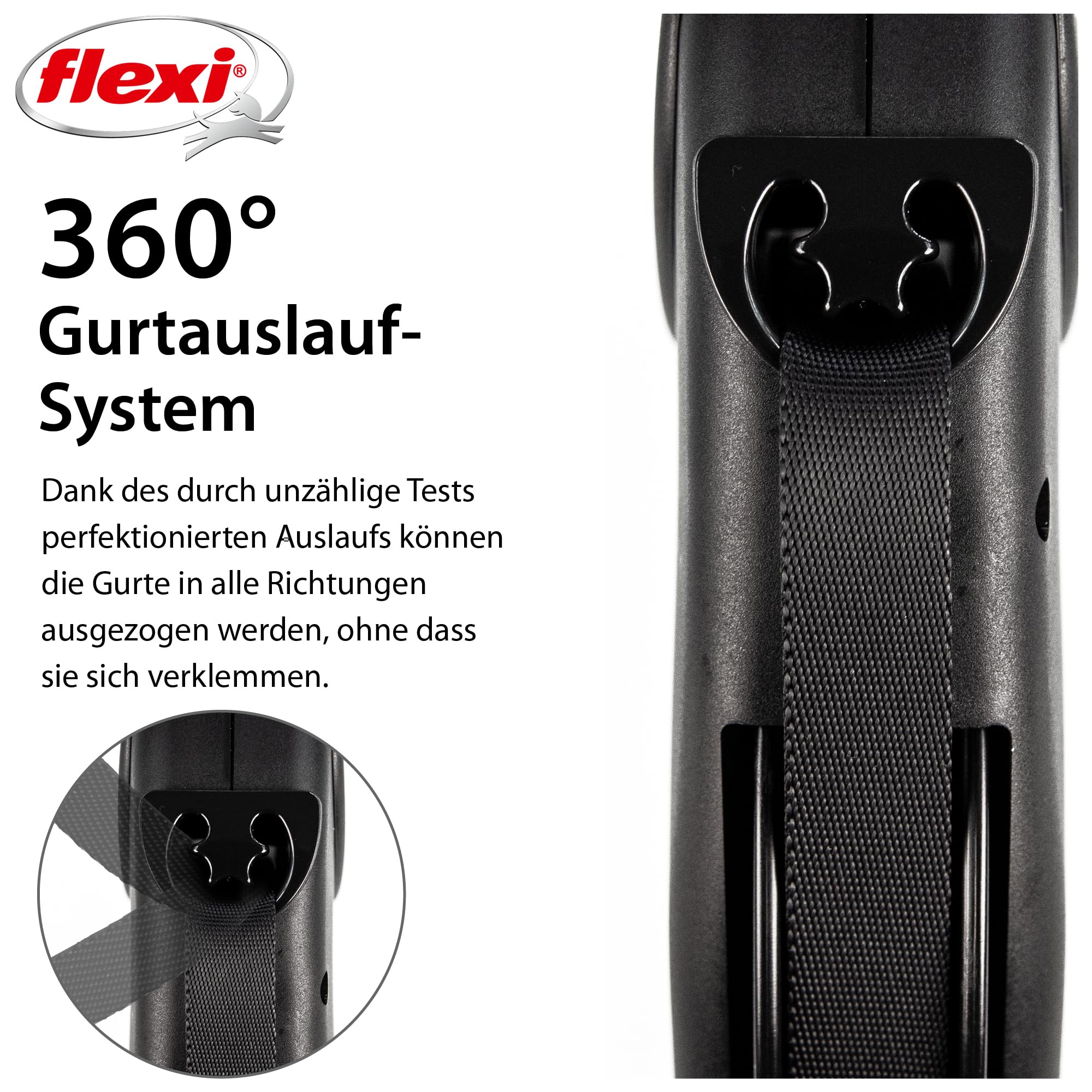 flexi® Giant Black Edition Belt 8 m Black Roll Lead for Dogs up to 50 kg, Extra Large: 8m (max. 50kg) - Image 4