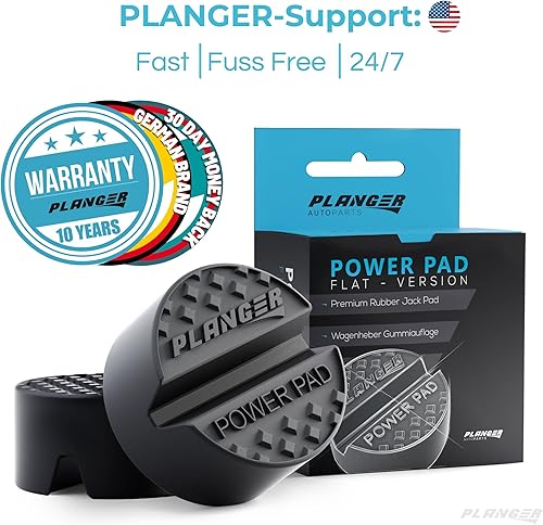 Miniatura 5 de PLANGER - Power PAD Flat - Almohadilla de goma premium para gato de carretilla, elevación de vehículos y soporte de eje - Uso universal - Protege tu
