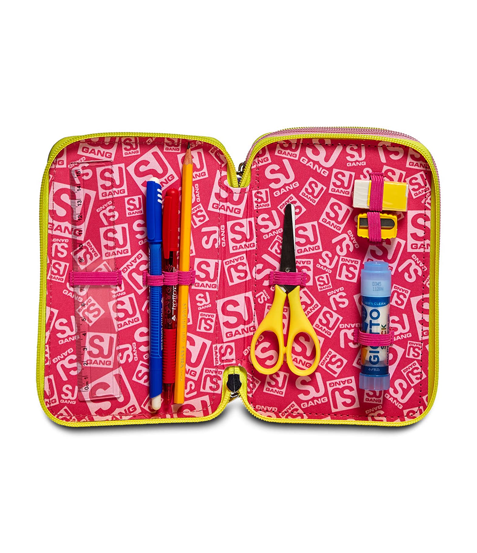 SJ GANG STYLE JAM GANG Astuccio 3 Zip Astuccio 3 Zip, Bambine e ragazze, Rosa, Taglia Unica