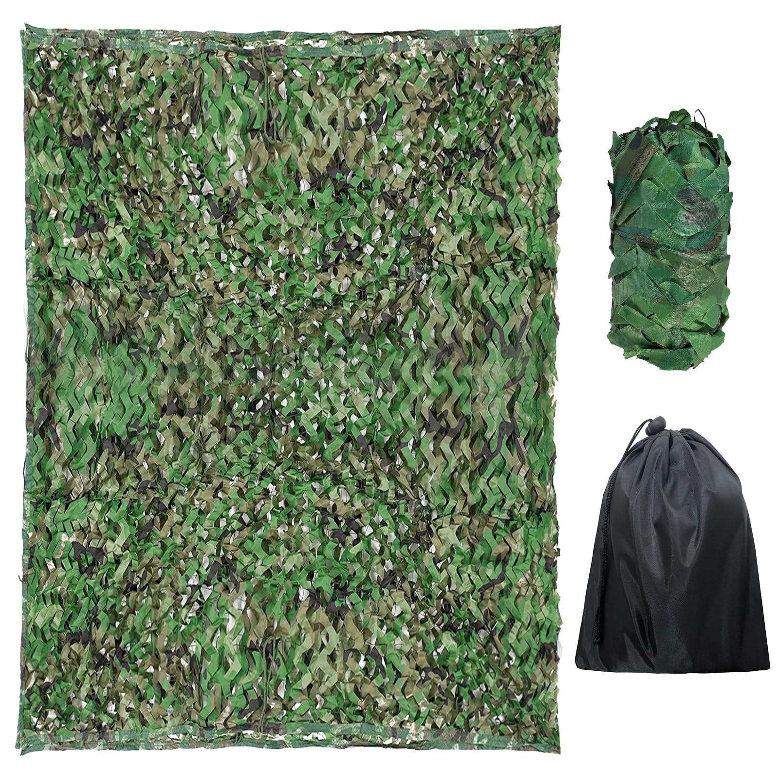 Leikurvo Red de camuflaje, red de camuflaje de doble capa, 2 x 3 m, protección solar, para cubrir coches, caza, decoración al aire libre