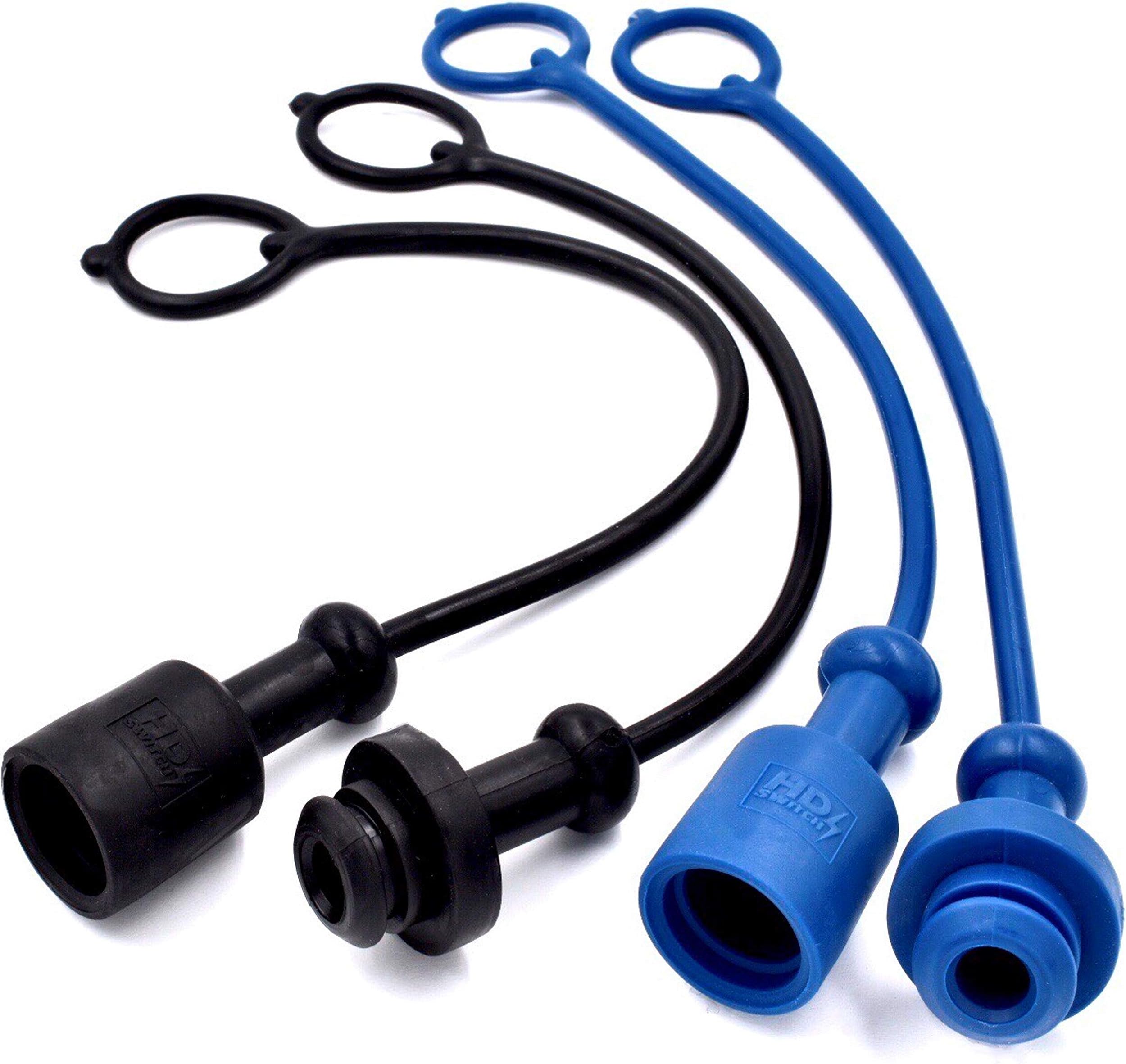 HD Switch (4 Pack) Hydraulic Coupler Blue/Black Dust Cap & Plug Set fits John Deere Loader 120R 220R 200X 200CX 260 300 300X 300CX 305 400X 400CX 410 419 420 430 460 500 510 512 522 542 553 562 563