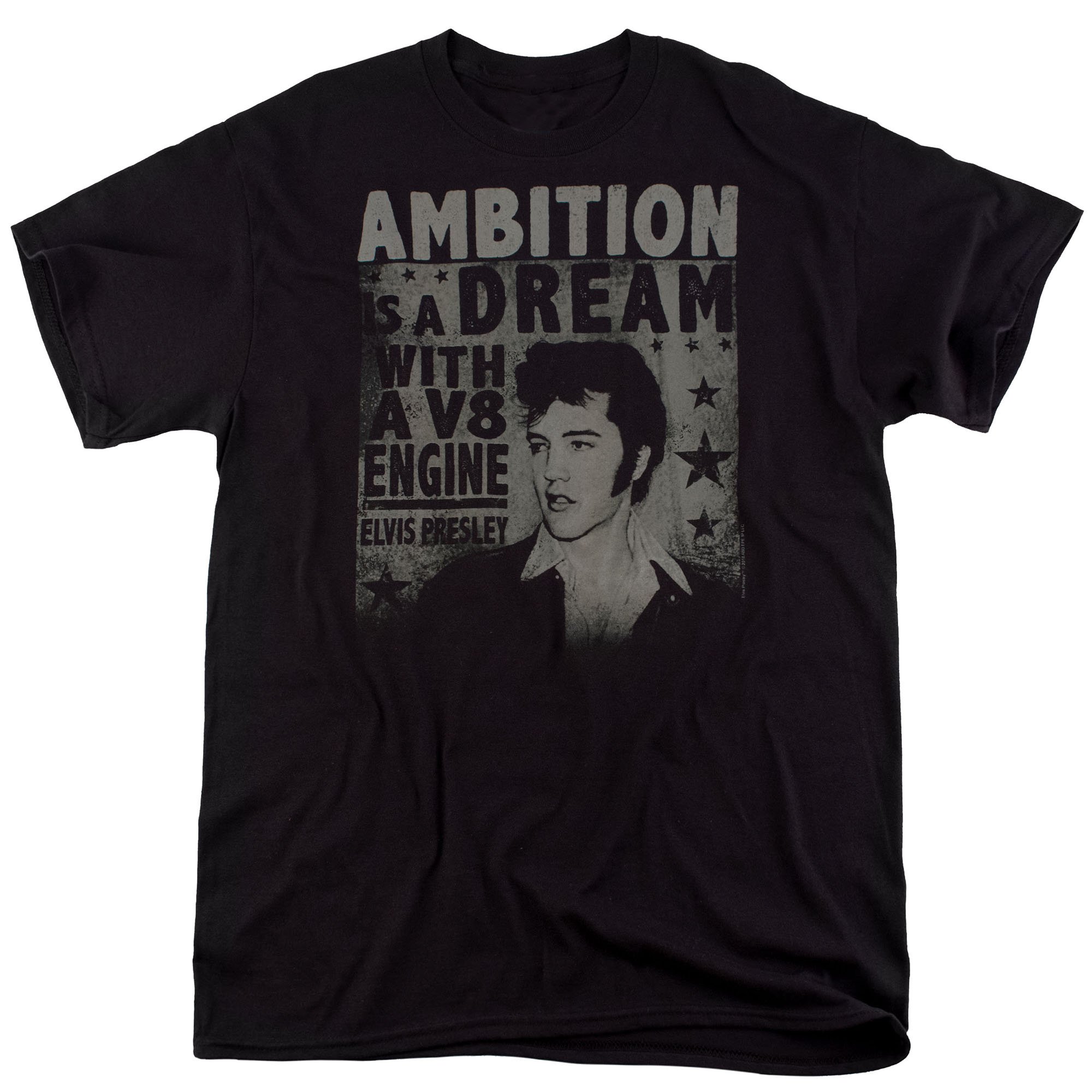 ELVIS Presley Ambition is a Dream Quote Rock 'n' Roll T Shirt for Men and Women (XXX-Large) Black
