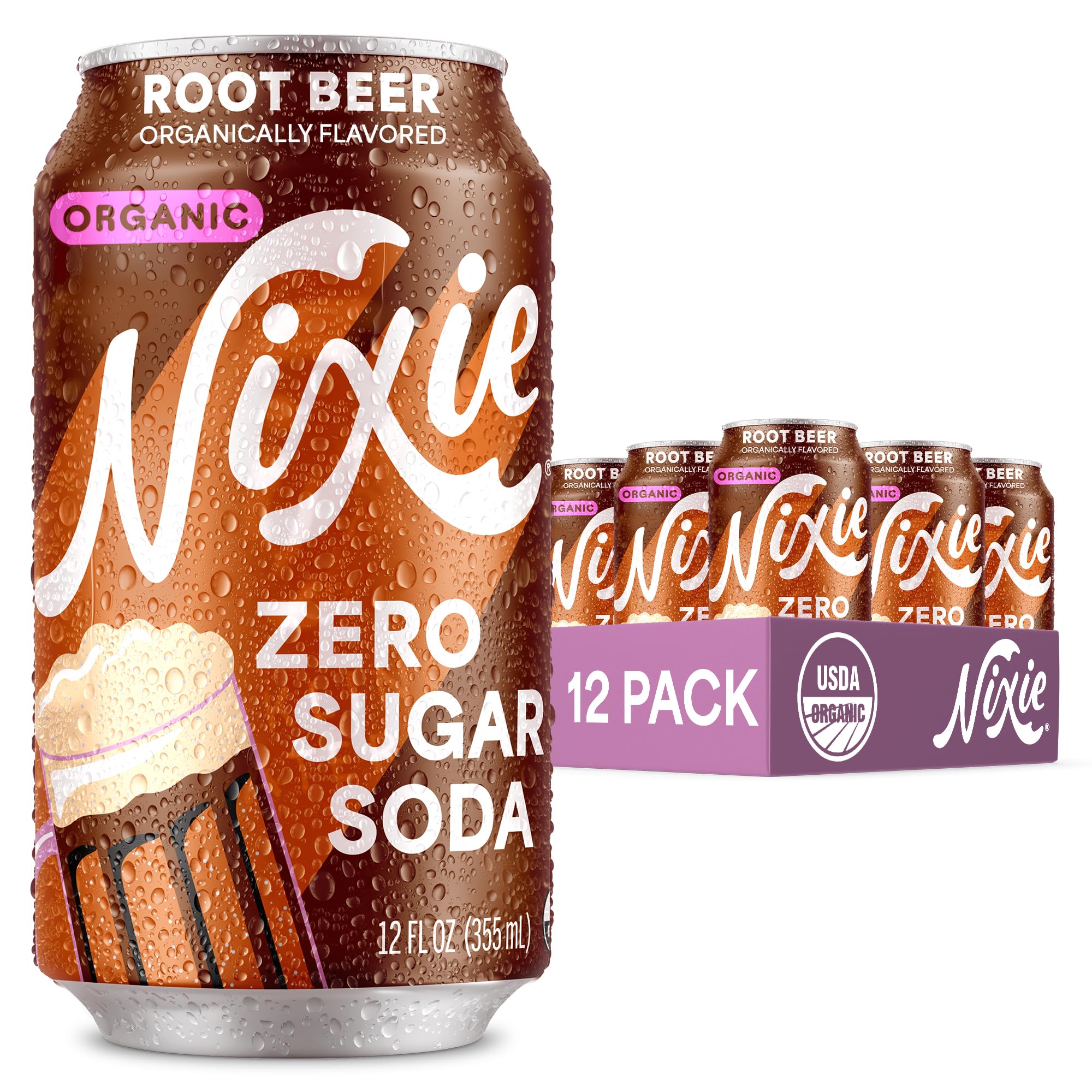 Amazon.com : Nixie Organic Zero Sugar Soda, Root Beer, Healthy