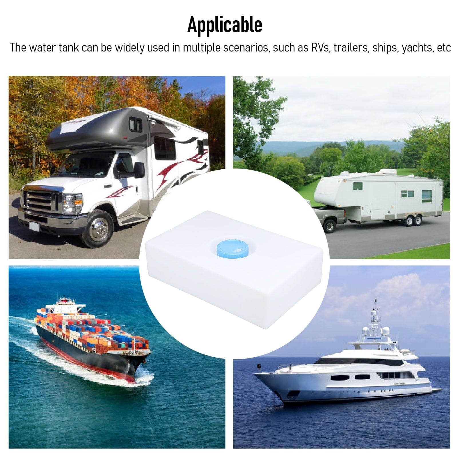 LICOME 5 Gallon RV Water Storage Tank Leakproof RV Water Holding Tank, Large Capacity Double Layer Water Storage Containers for RVs Trailers Campers Boats