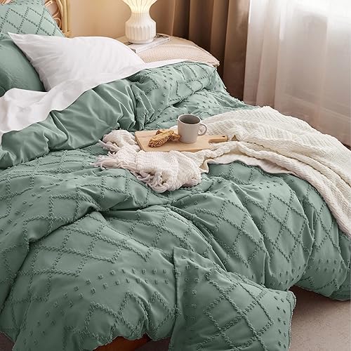 Miniatura 3 de Bedsure Funda de edredón bohemia tamaño matrimonial, funda de edredón tamaño matrimonial, ropa de cama bohemia para todas las estaciones, 3 piezas