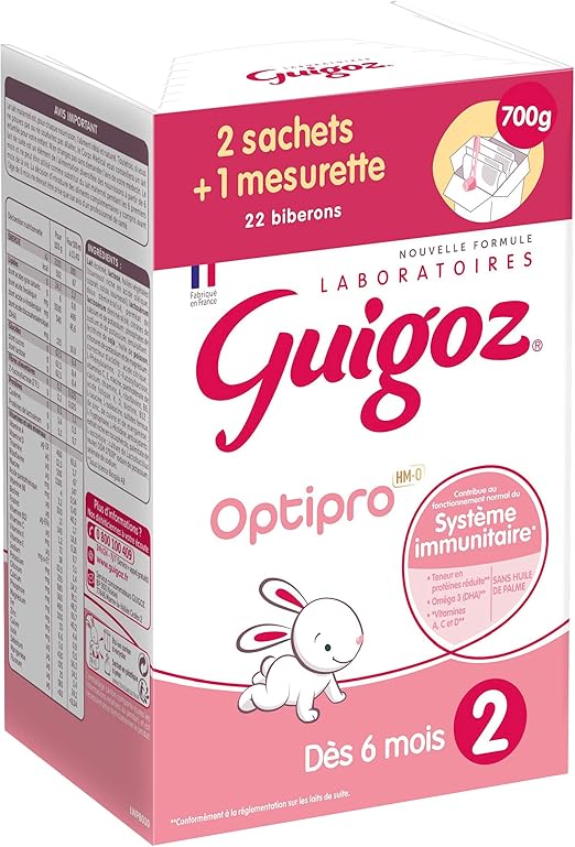 Guigoz 2 Optipro Des 6 Mois Lait Bebe 2eme Age En Poudre De 6 A 12 Mois Bag In Box De 2 Sachets De 350g Amazon Fr Epicerie