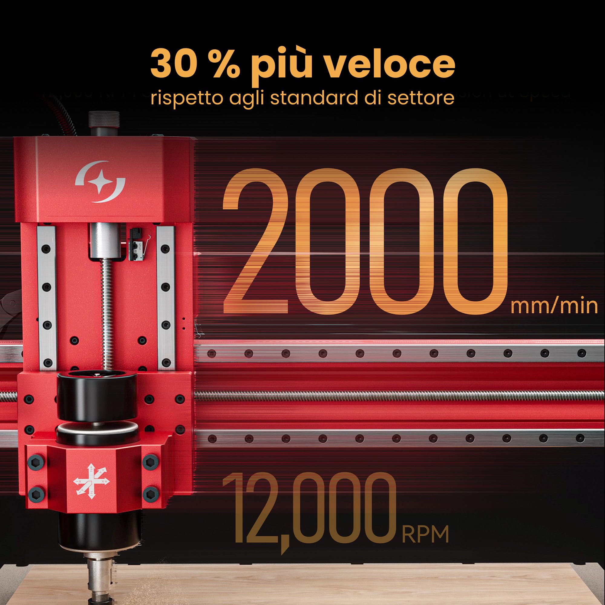 AtomStack C4 Pro, fresatrice CNC, supporto a 4 assi, 200 W, mandrino CNC fresatrice e incisione, 420 × 420 mm, controllo offline, per legno, plastica, alluminio, ottone