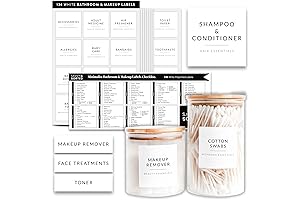 136 Count Bathroom Labels Waterproof for Containers