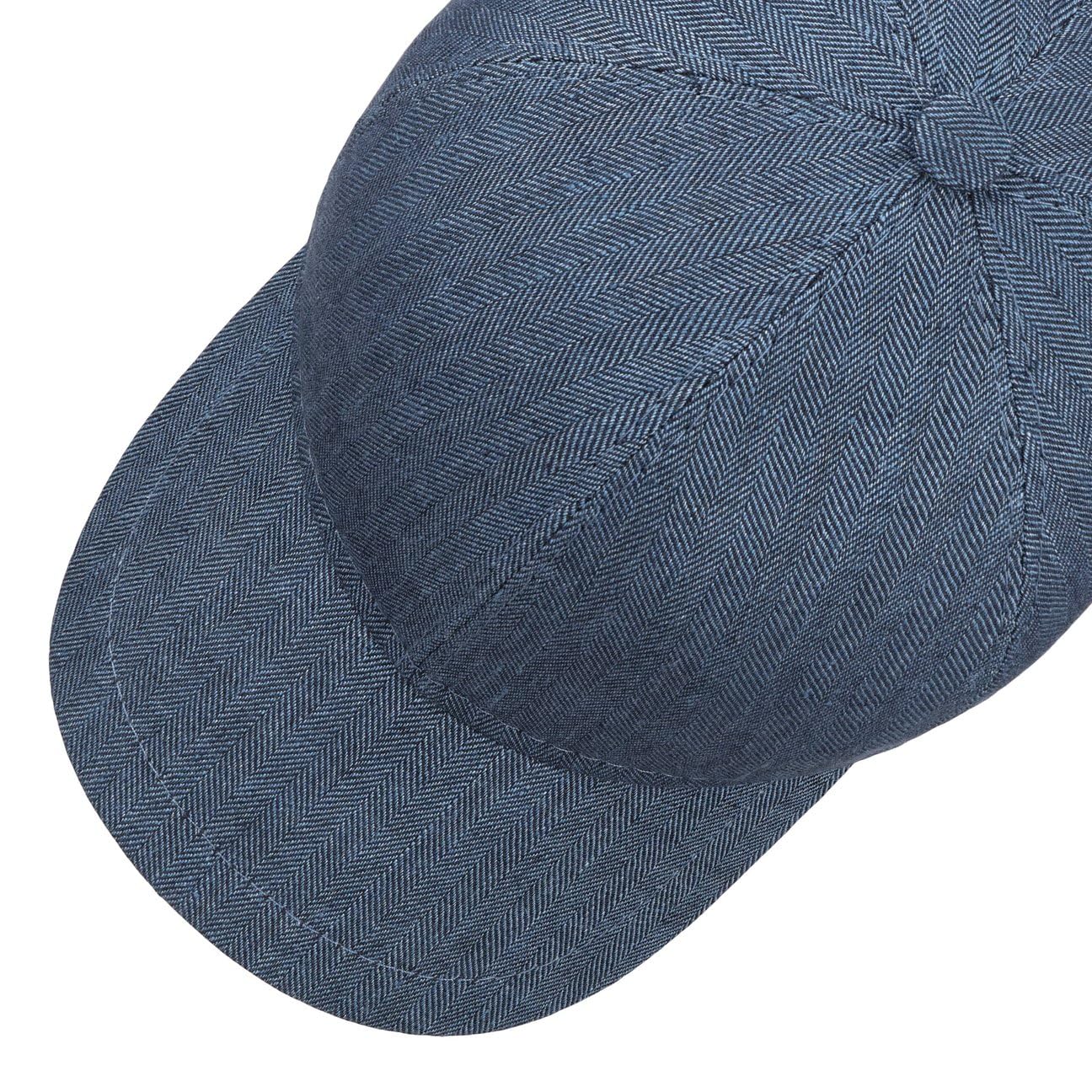 LIERYS Herringbone Lniana czapka bejsbolówka, czapka letnia, dla kobiet i mężczyzn, wyprodukowana we Włoszech, z daszkiem, podszewką, na wiosnę, lato, jesień, zimę, wiosnę, lato, jesień, zimę, rozmiar