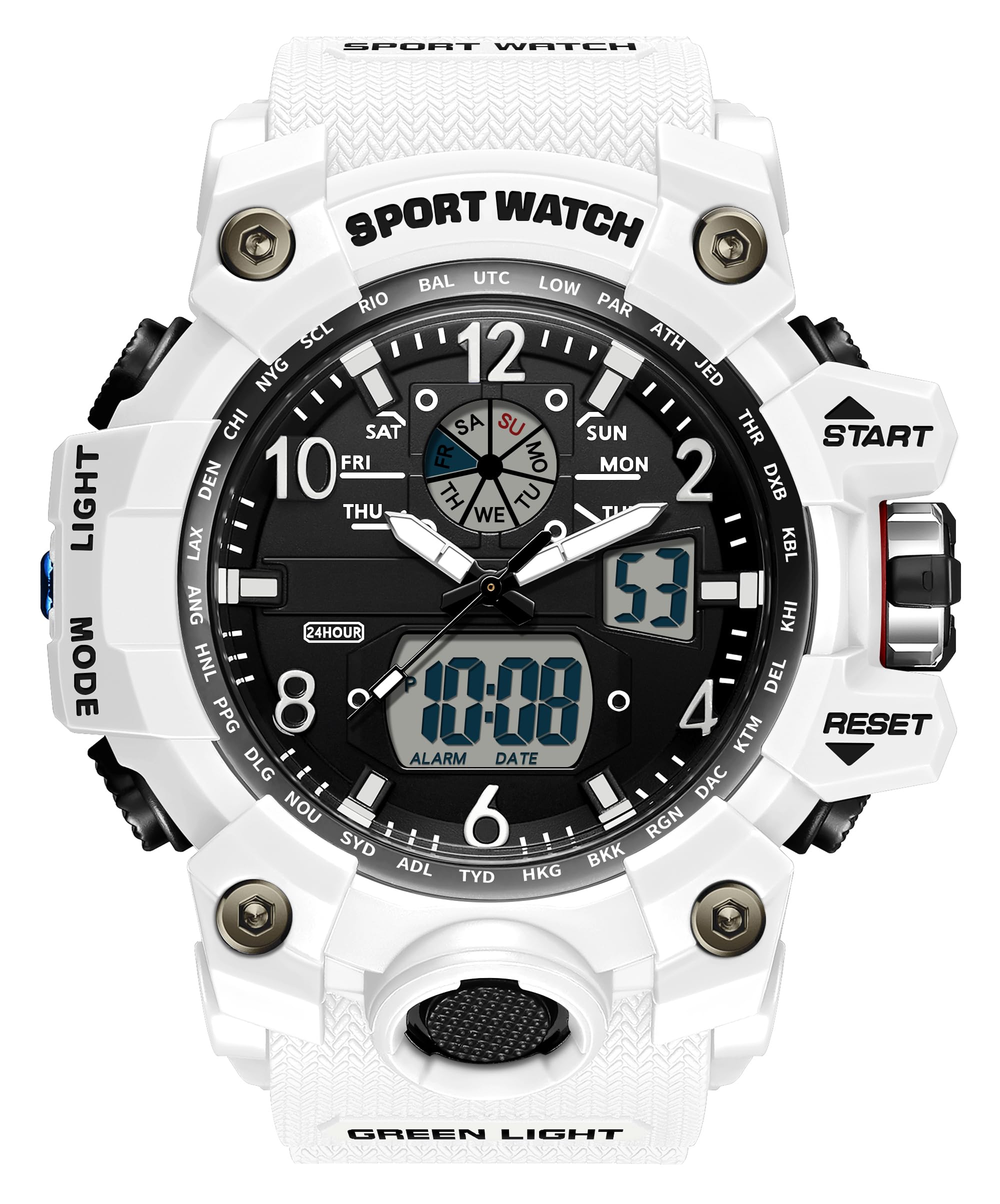 – Mens Military Watch Digital Analogue Watches Waterproof Sport Tactical Outdoor Wristwatch Big Face Alarm Stopwatch LED Wrist Watch for Men