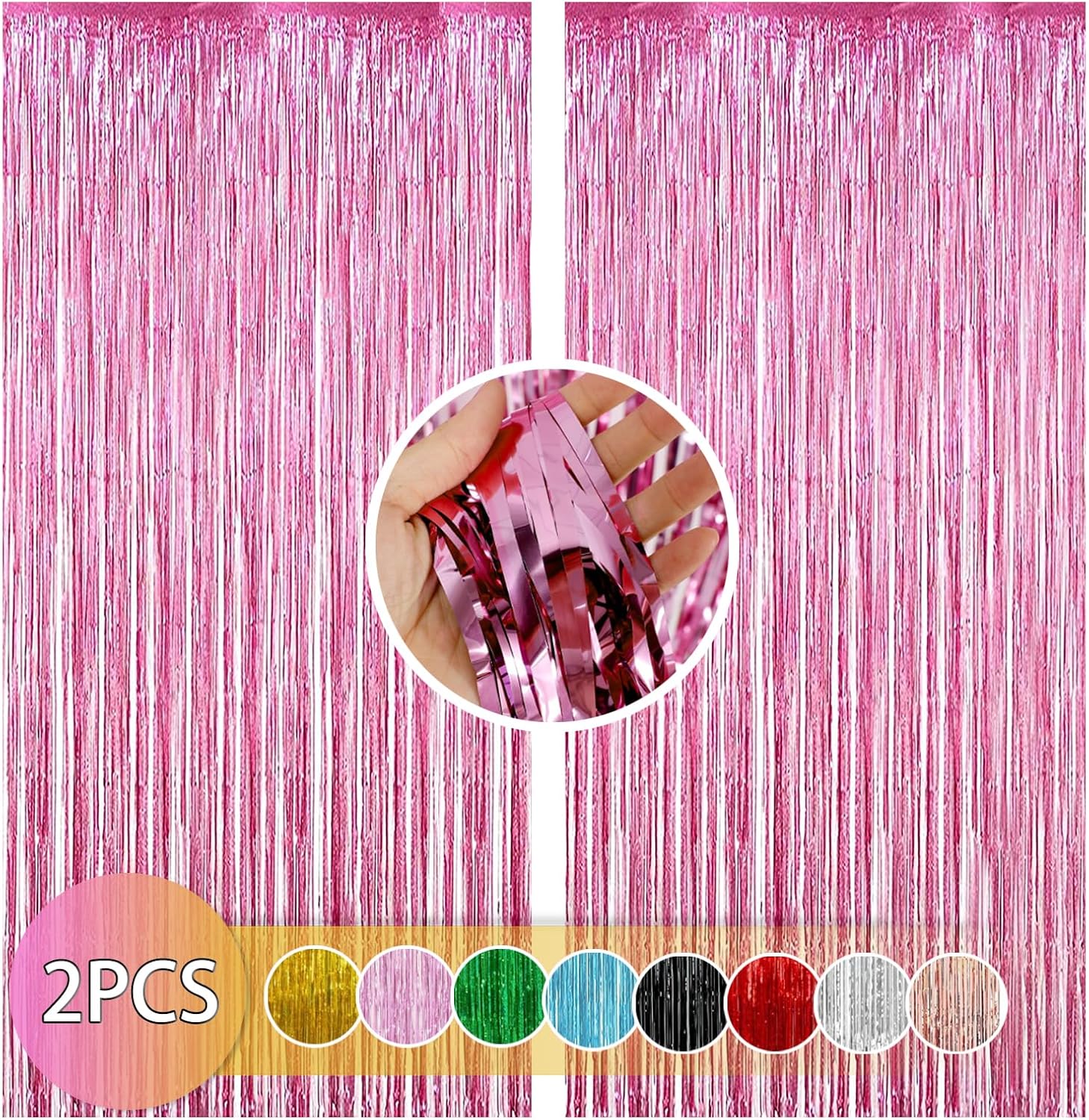 Pink Tinsel Curtain Birthday Party Decorations Foil Fringe Streamers