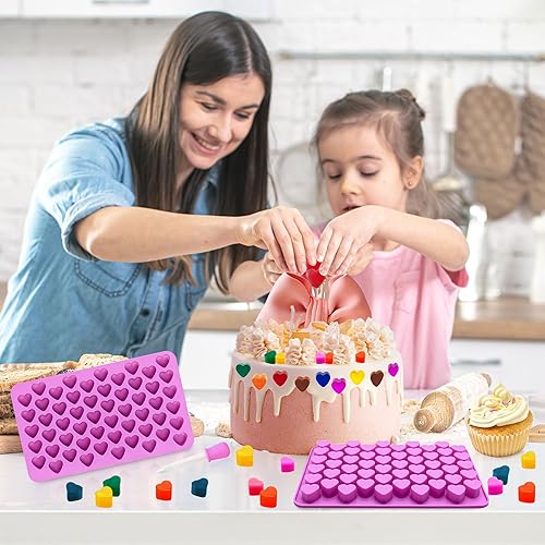 Miniatura 7 de Paquete de 3 moldes de silicona con forma de corazón, molde para hornear Chocotale para gomitas, cera derretida, gelatina, cubitos de hielo, velas,