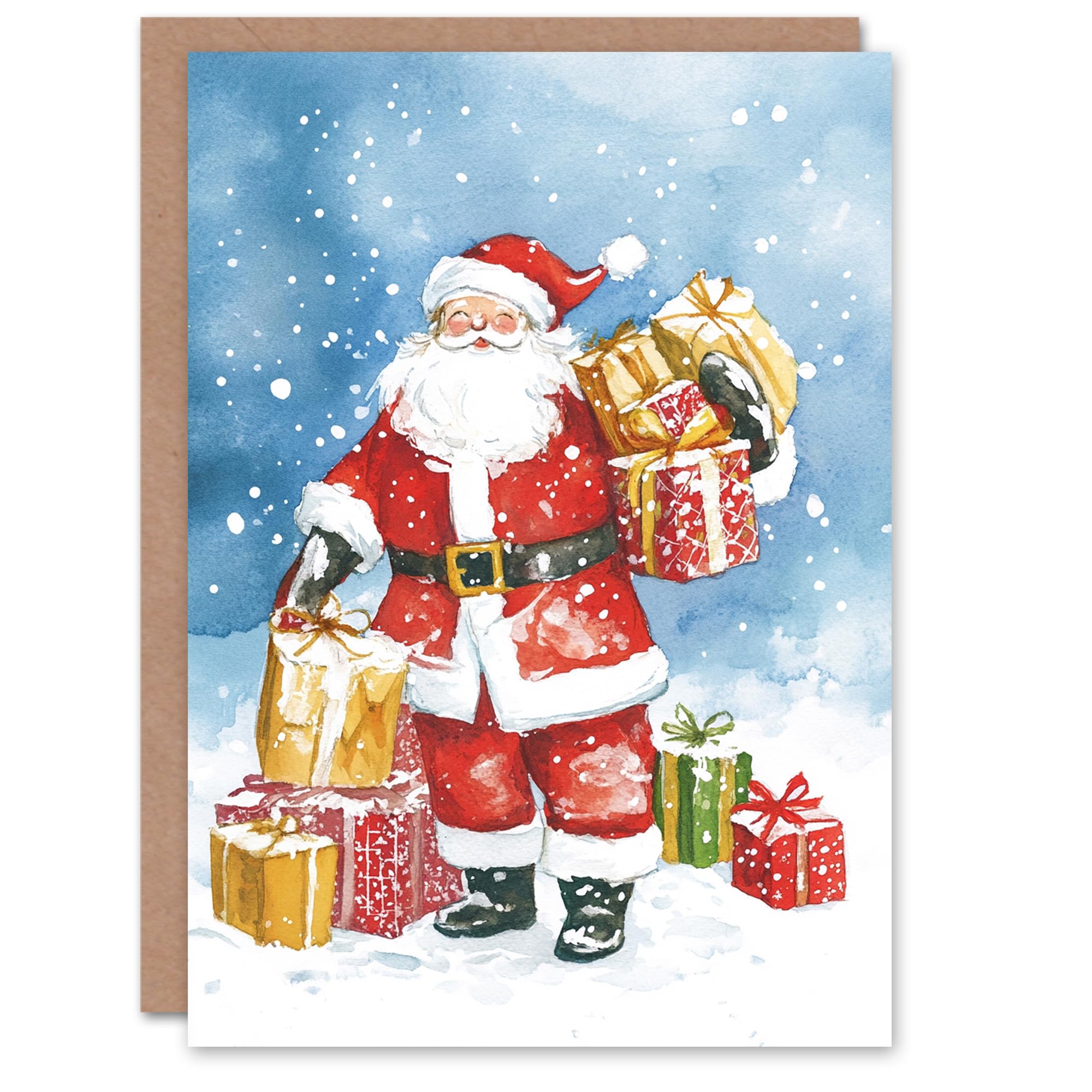 Artery8 - Greeting Card - Jolly Santa Claus - Blue