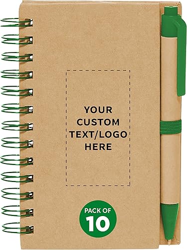 Mini cuadernos en espiral personalizados con bolígrafos de tinta negra, juego de 100, paquete personalizado a granel, perfecto para la escuela,