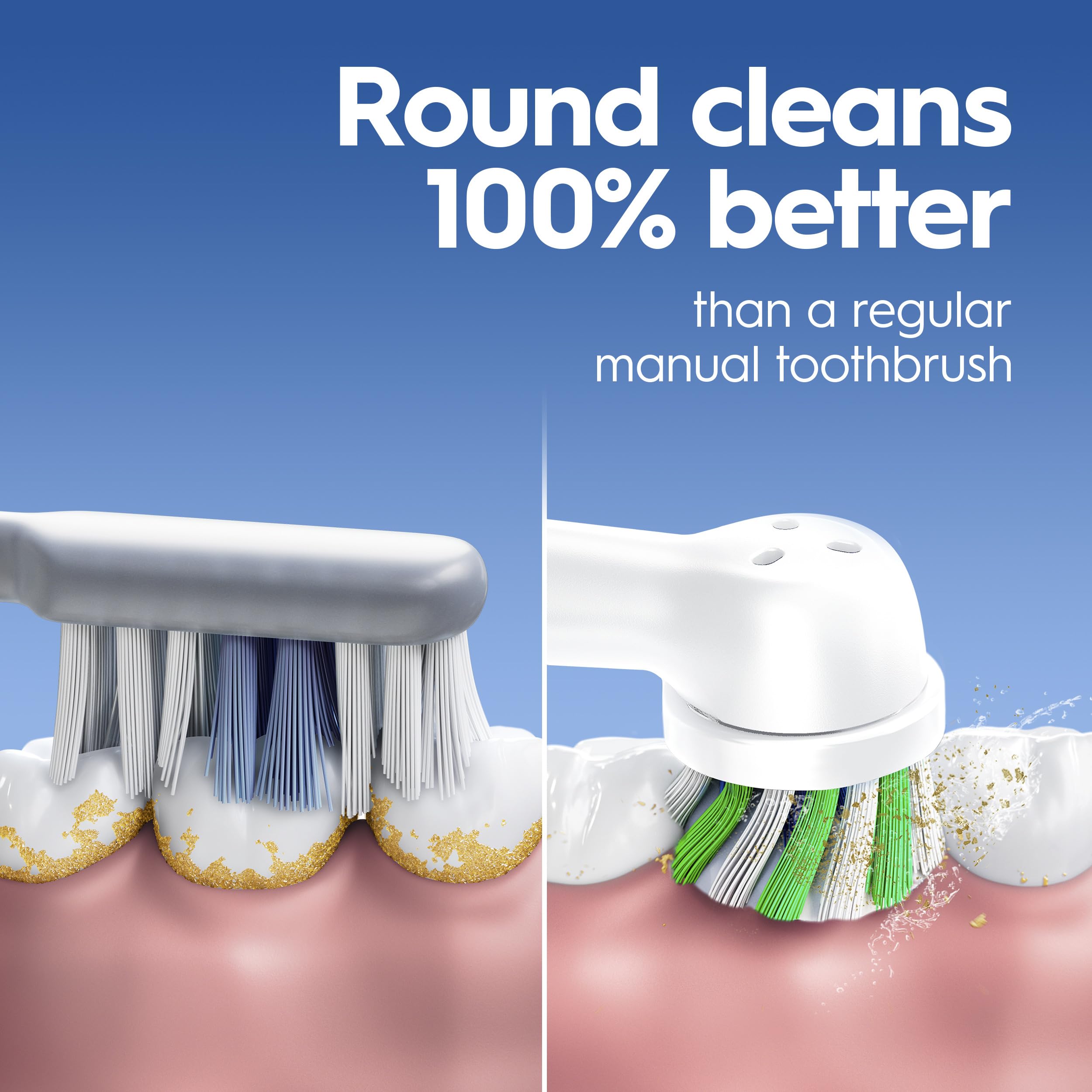 Oral-B Pro 100 3D White, Battery Toothbrush, White