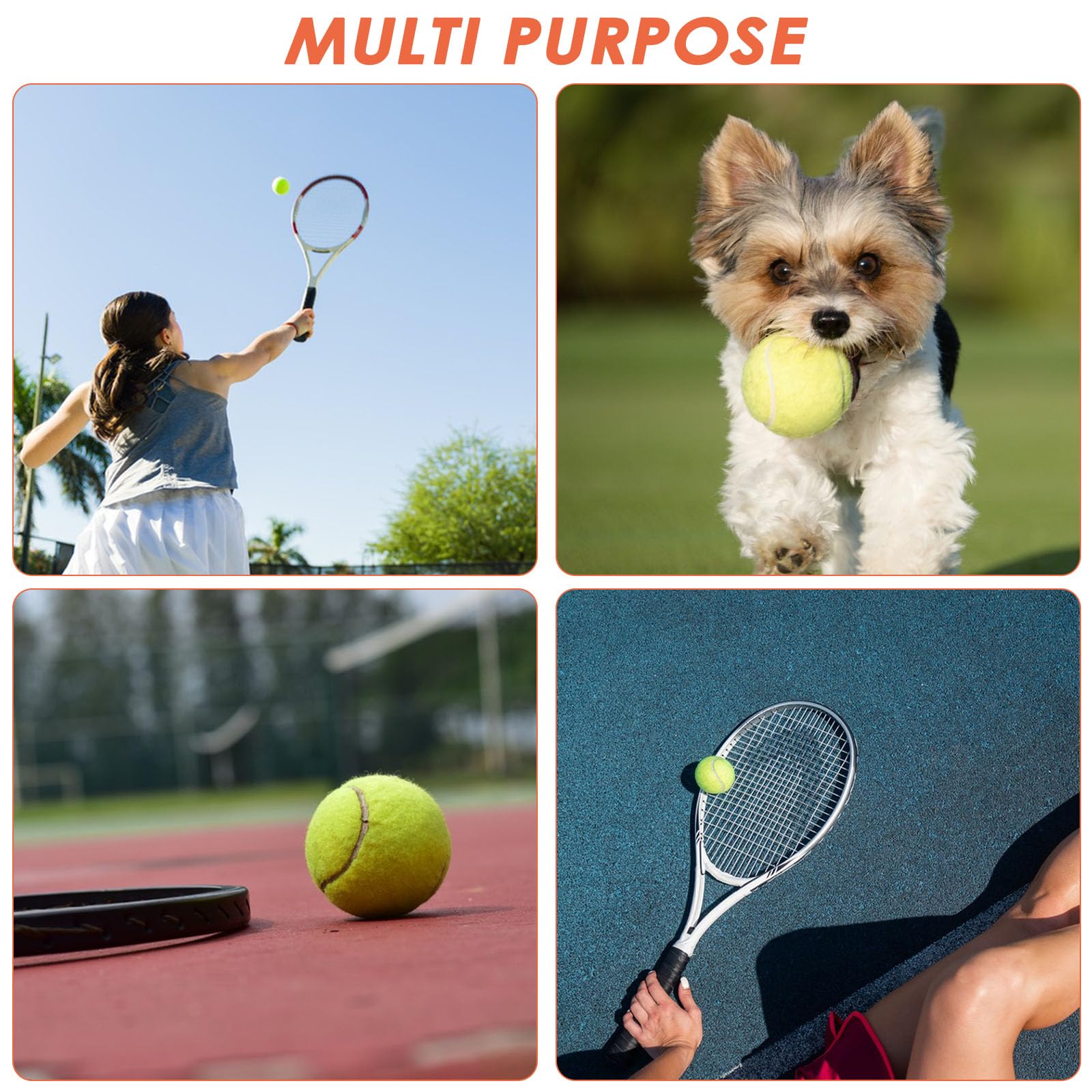 Balles de Tennis Jaune 12 Pièces pour Entraînement Débutants Adultes Enfants Chiens