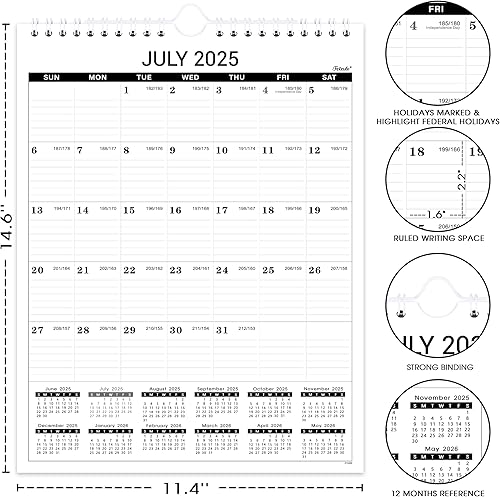 Miniatura 4 de Calendario de pared 2026, calendario de pared grande de 12 meses de enero de 2026 a diciembre de 2026, 11.4 x 14.6 pulgadas, encuadernación de doble